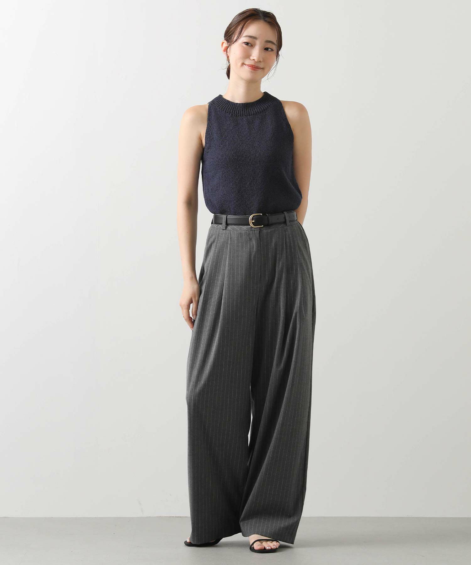 Gready Brilliants.ストライプタックワイドパンツ | SEKIMIKI Online