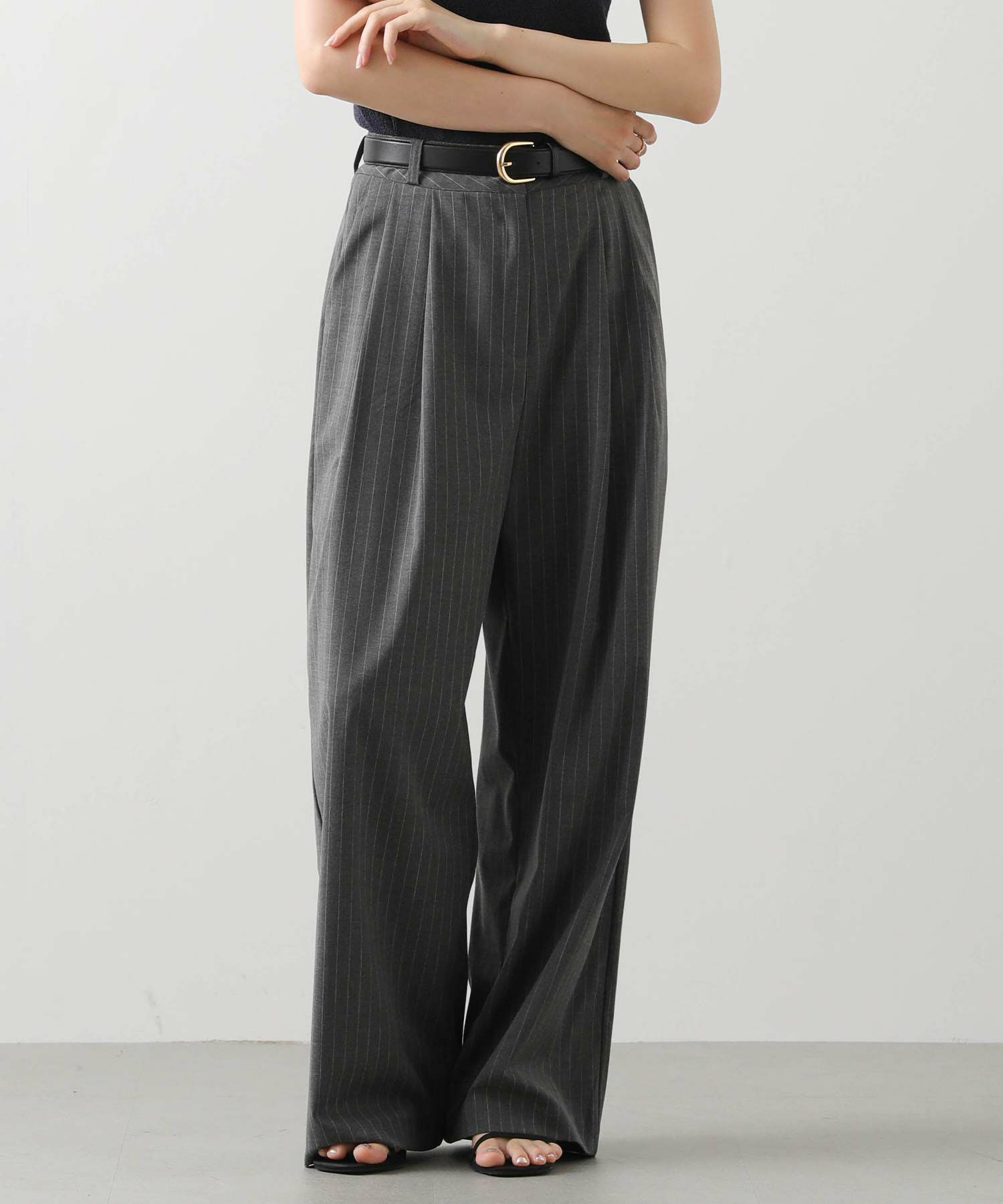 Gready Brilliants.ストライプタックワイドパンツ | SEKIMIKI Online