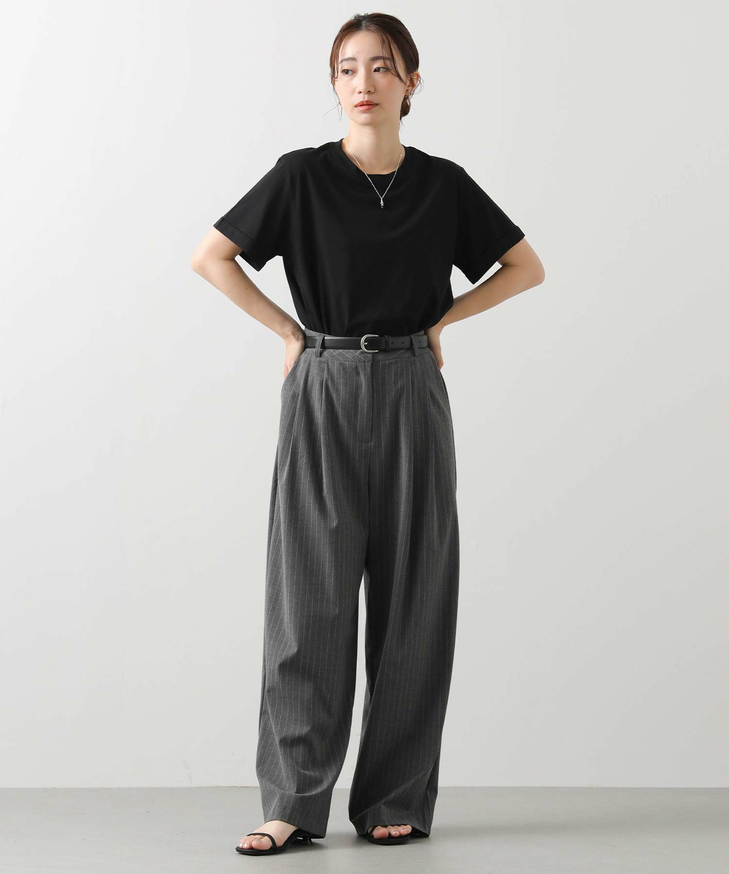 Gready Brilliants.ストライプタックワイドパンツ | SEKIMIKI Online