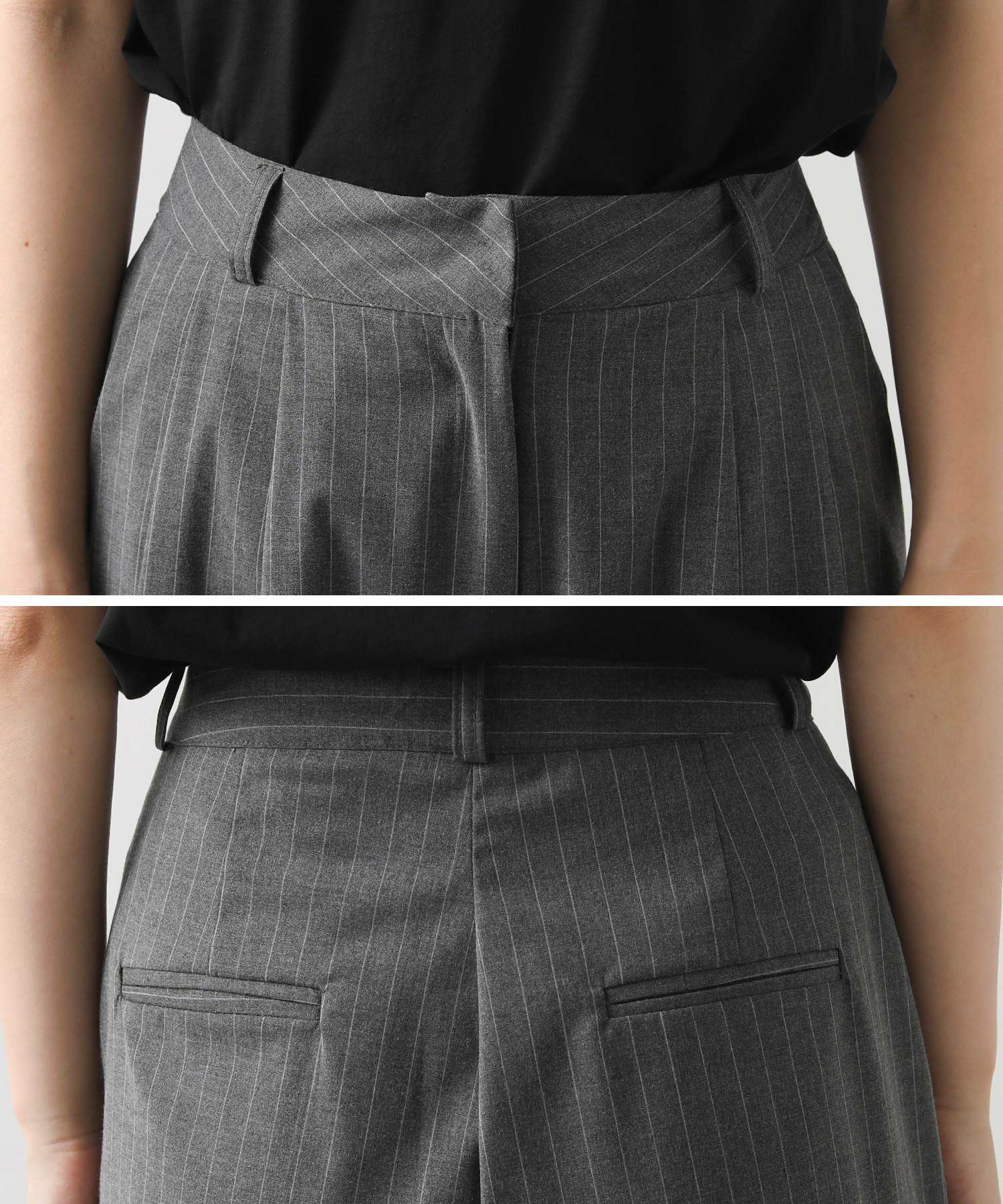 Gready Brilliants.ストライプタックワイドパンツ | SEKIMIKI Online