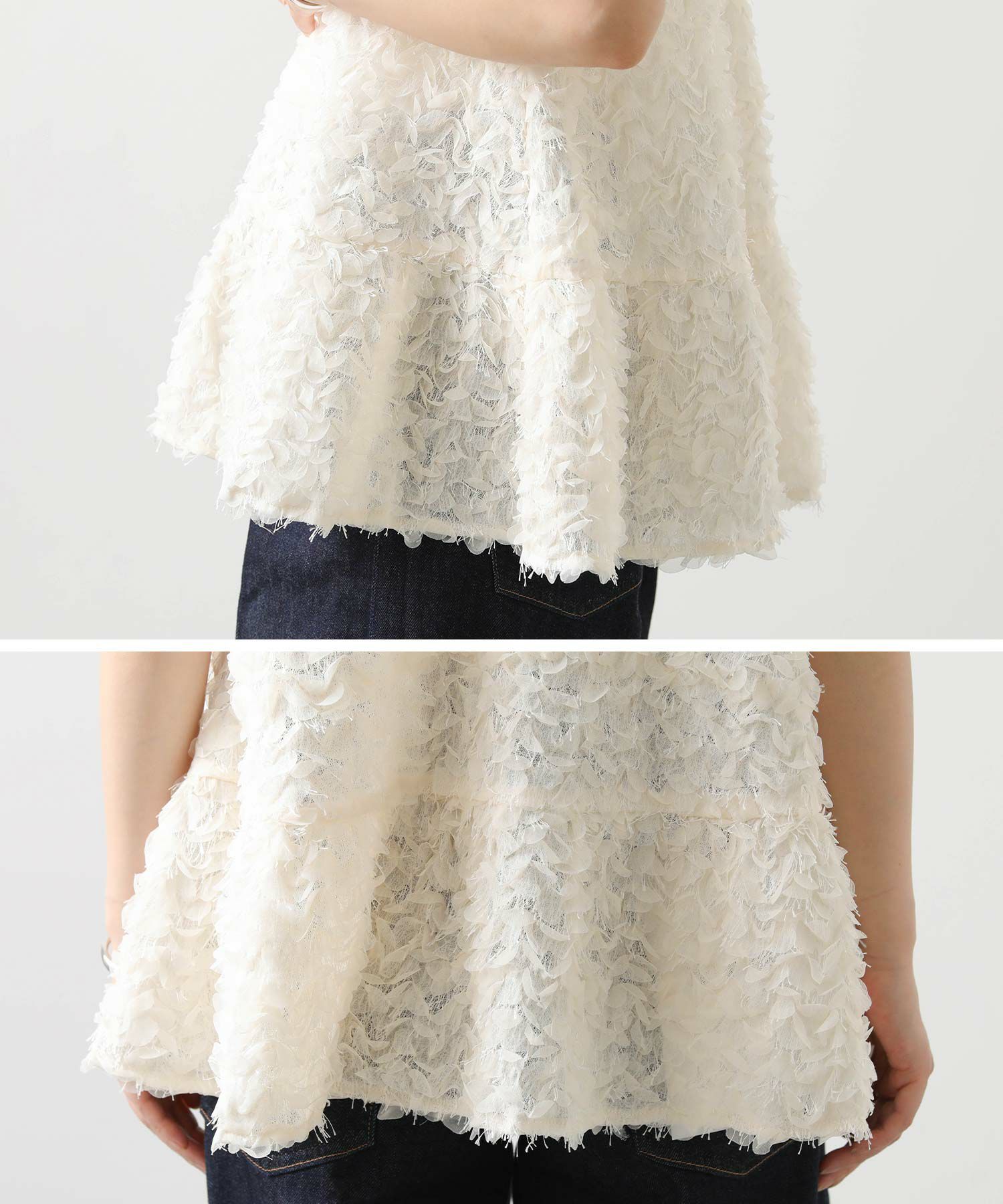 Gready Brilliant レース　ブラウス　ベスト　前後2way Gready Brilliant ベスト ジレ 刺繍レース2WAYベスト