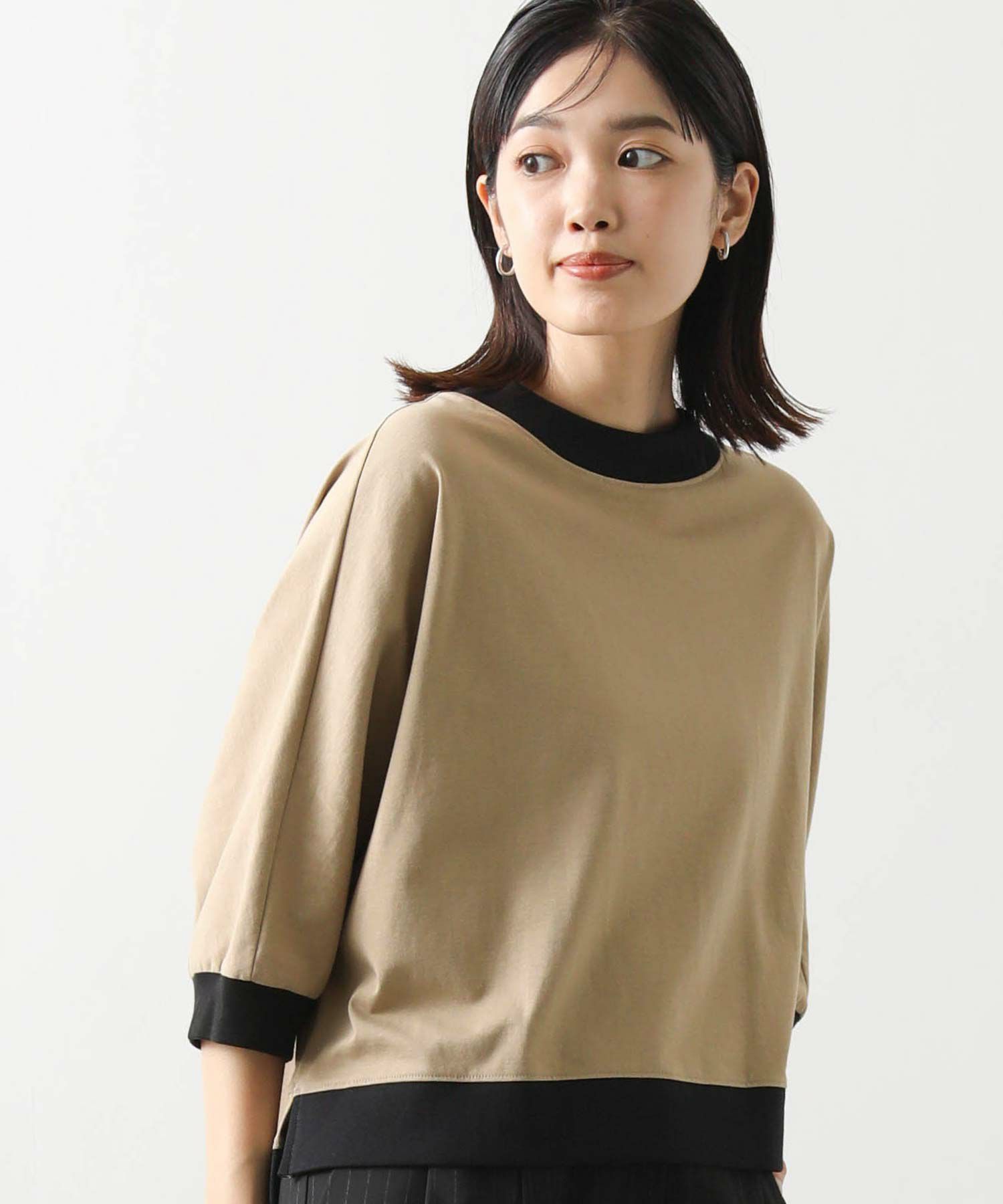 Gready Brilliantバイカラードルマン7分袖プルオーバー | SEKIMIKI Online