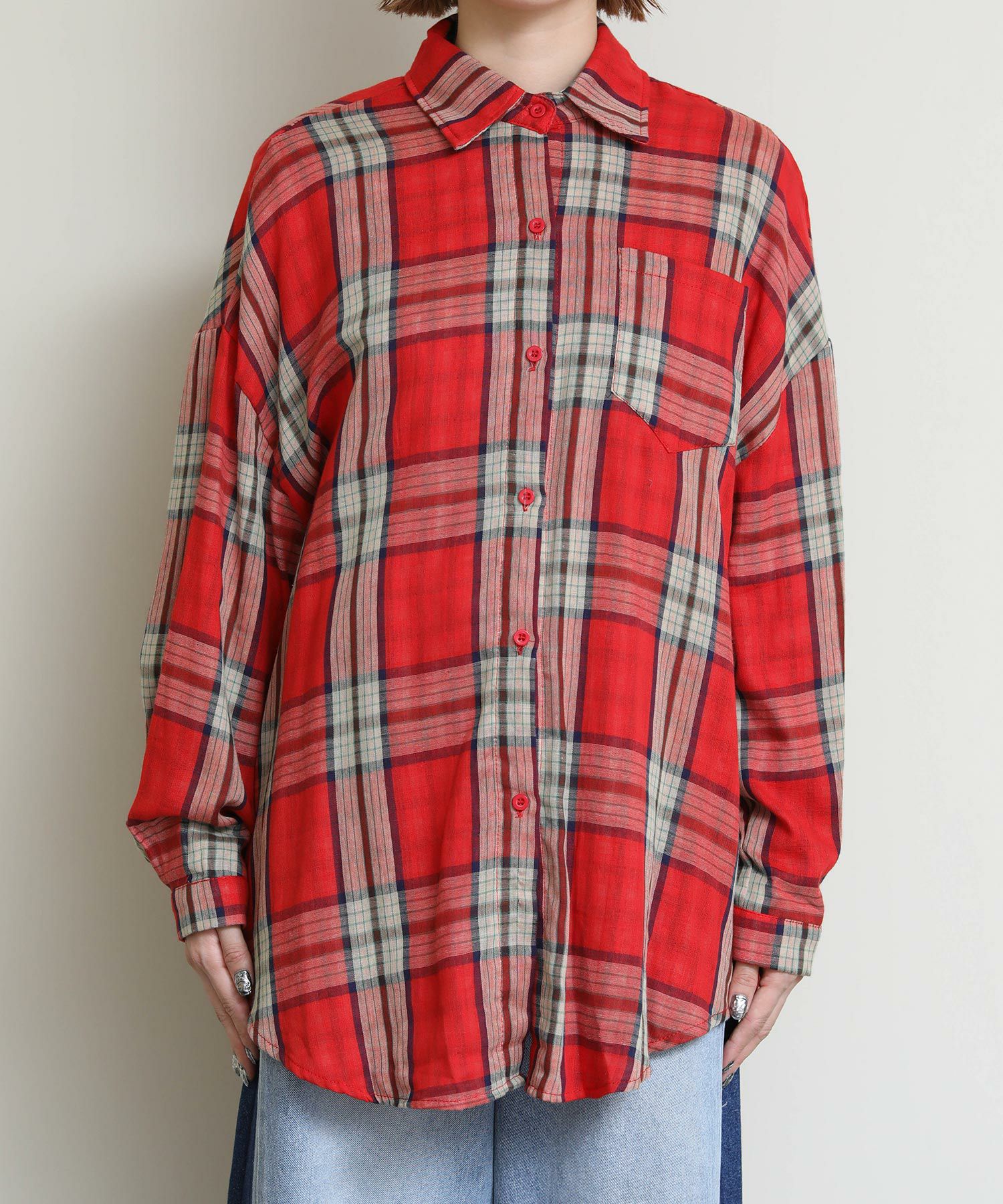 Re Fiinas.ダブルガーゼドルマンチェックシャツ | SEKIMIKI Online