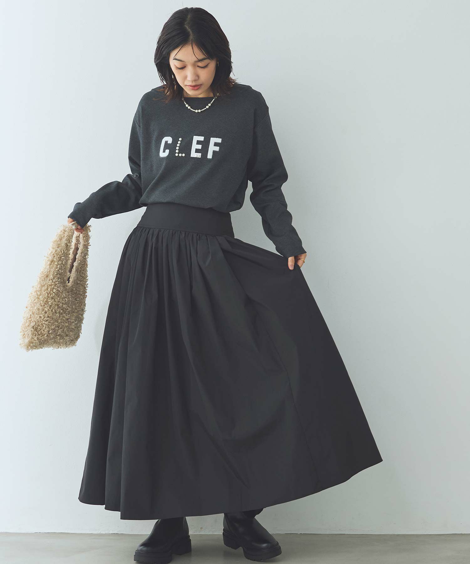 Gready Brilliants.タフタヨークダブルギャザースカート | SEKIMIKI Online