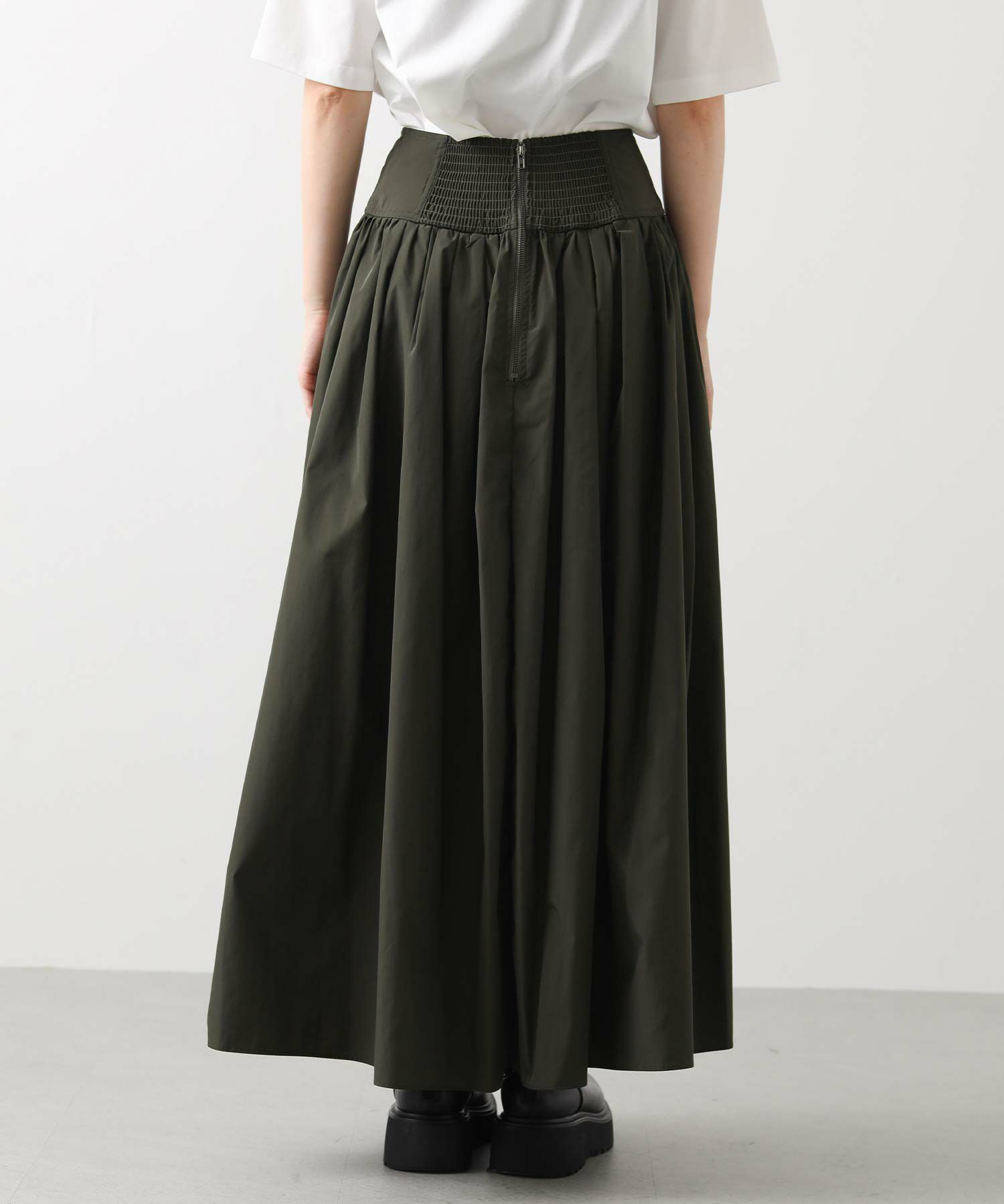 Gready Brilliants.タフタヨークダブルギャザースカート | SEKIMIKI Online