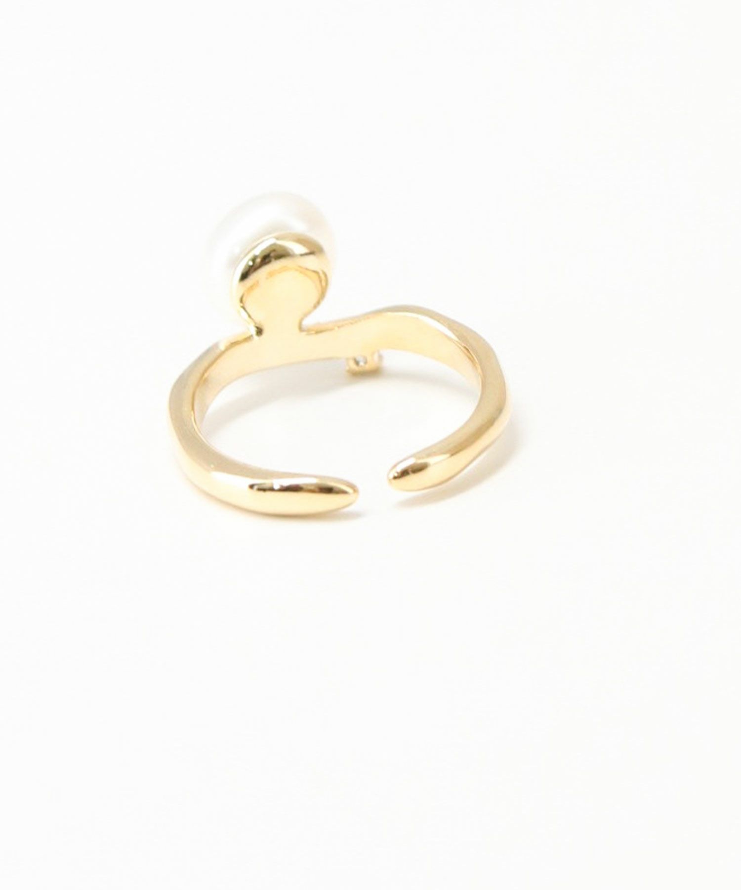 フリーサイズ⭐︎5スパイクパールリング 人工ダイヤモンド専門店 Angel peach