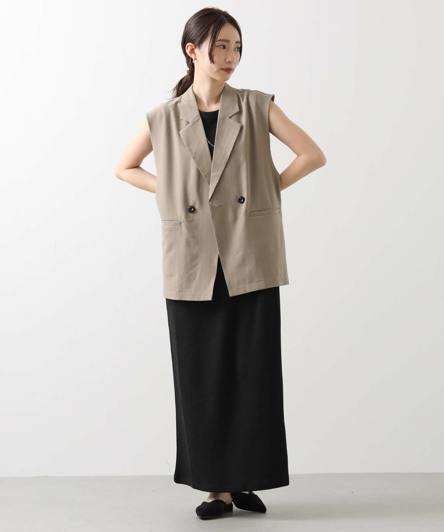 Gready Brilliants.ピンストライプテーラーベスト | SEKIMIKI Online