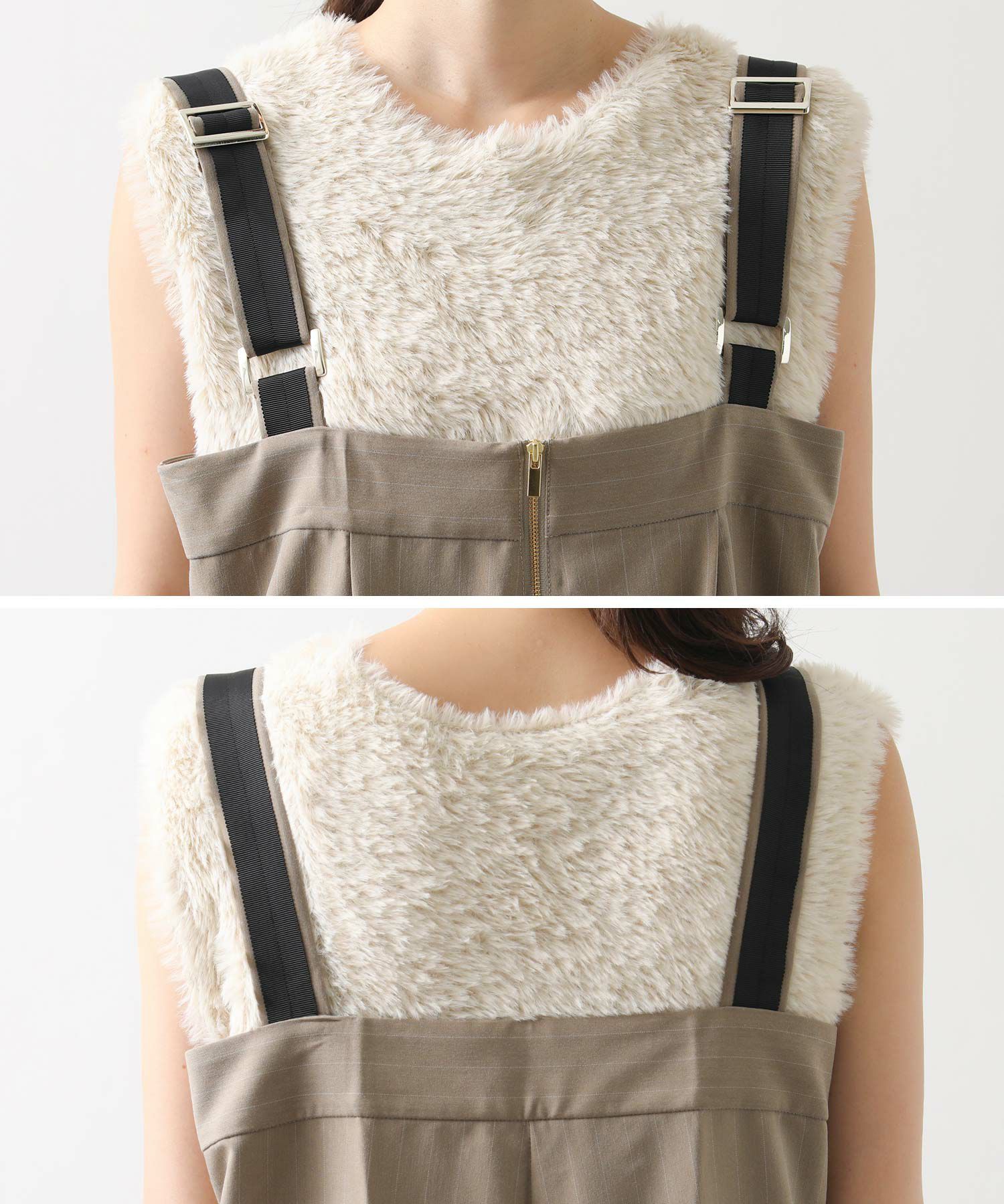 Gready Brilliants.ピンストライプジップサロペ | SEKIMIKI Online