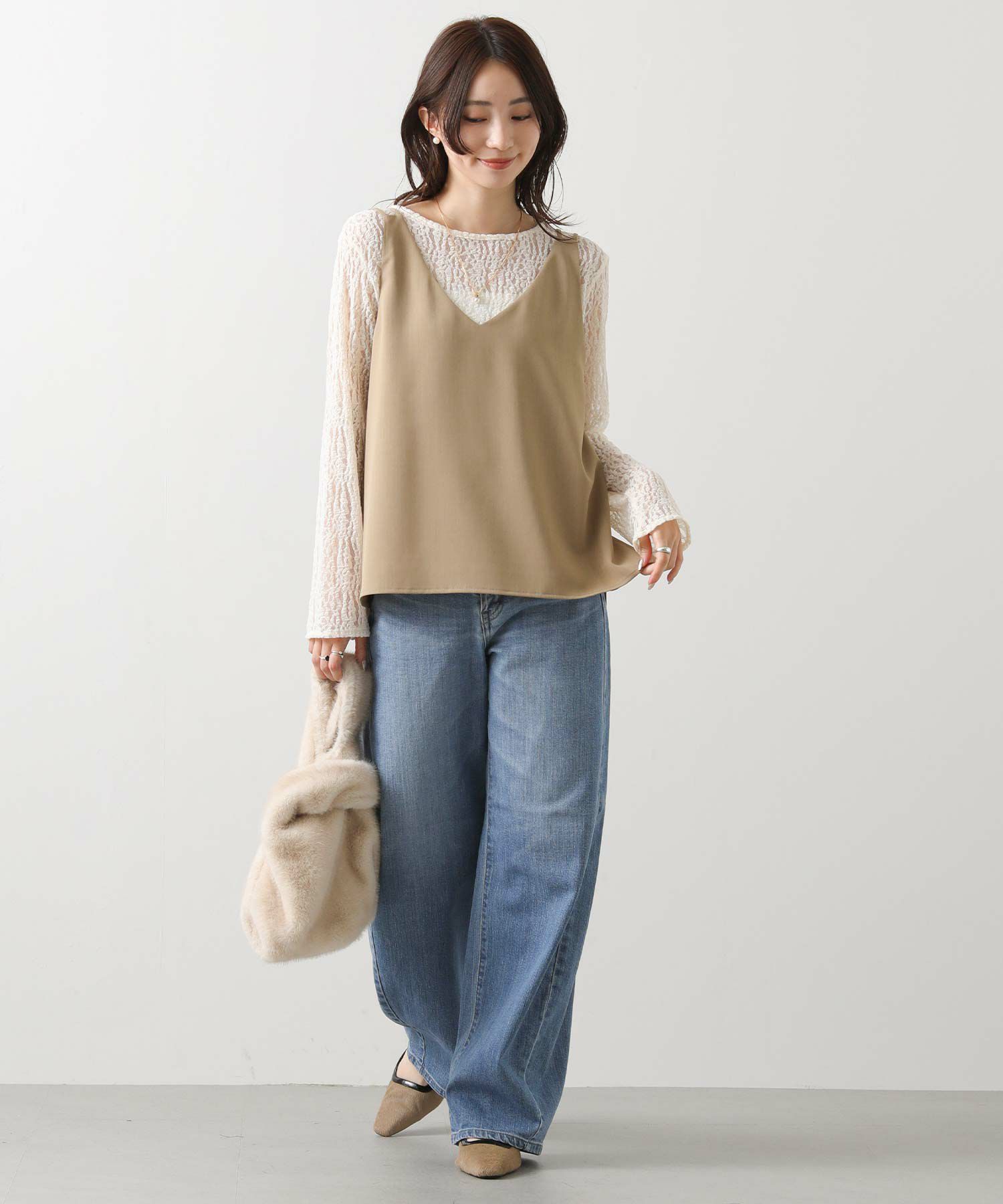 Gready Brilliantストレッチレースロングスリーブプルオーバー