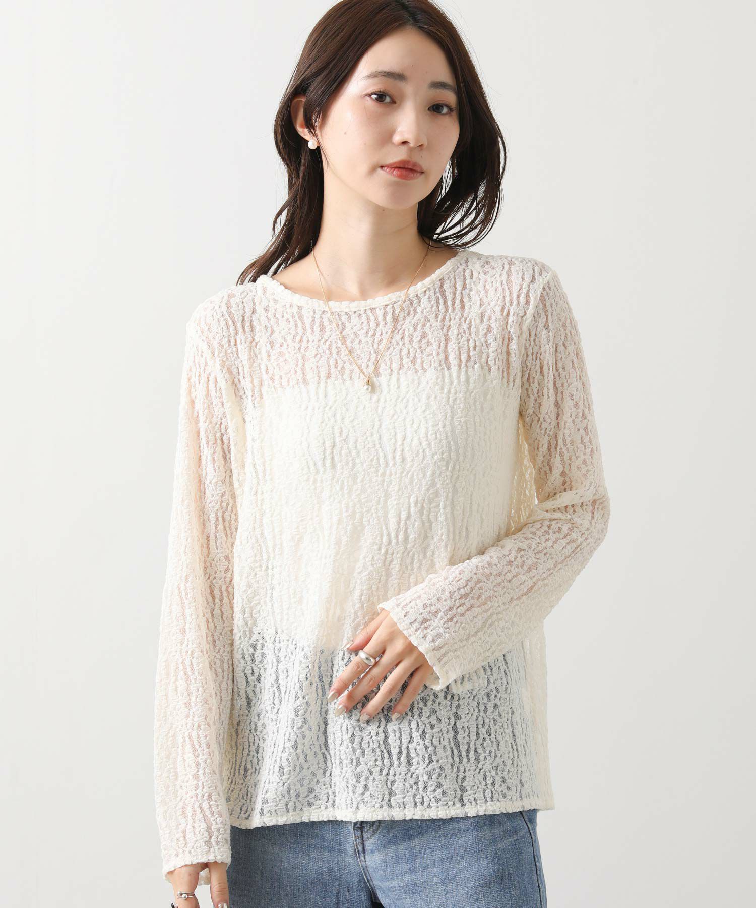 Gready Brilliantストレッチレースロングスリーブプルオーバー