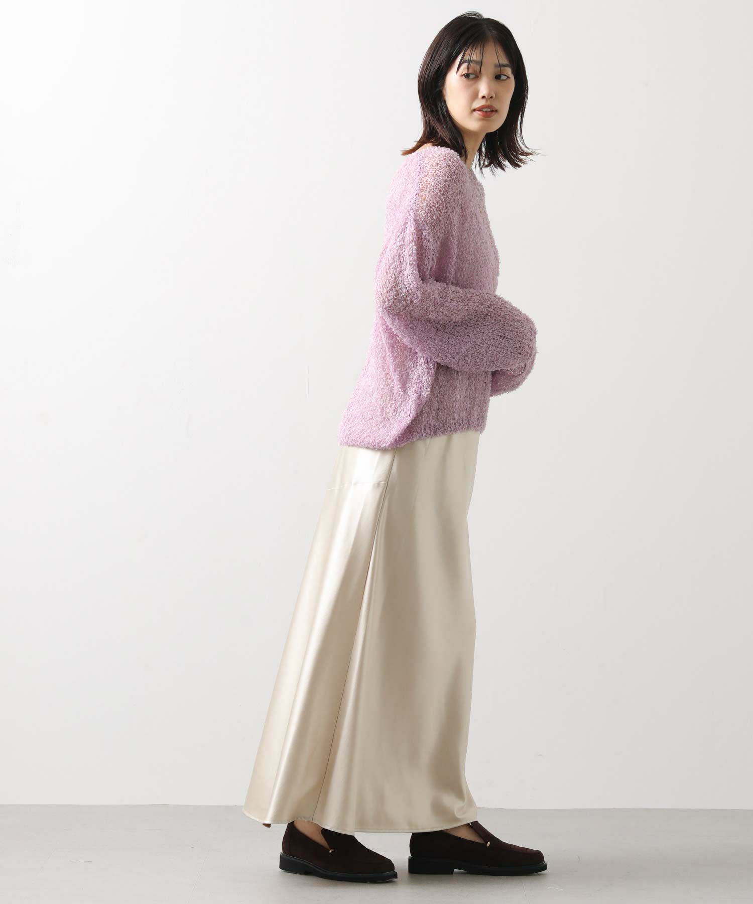 Gready Brilliants.シアーモールボートロングスリーブニット