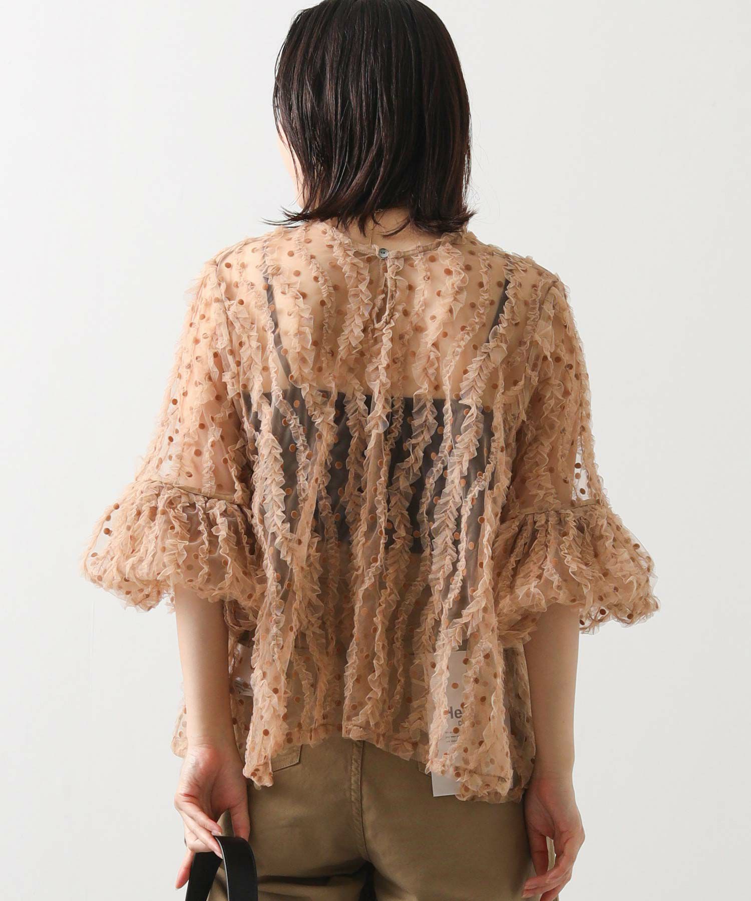 Gready Brilliants.ドットチュールパフ5分袖ブラウス | SEKIMIKI Online