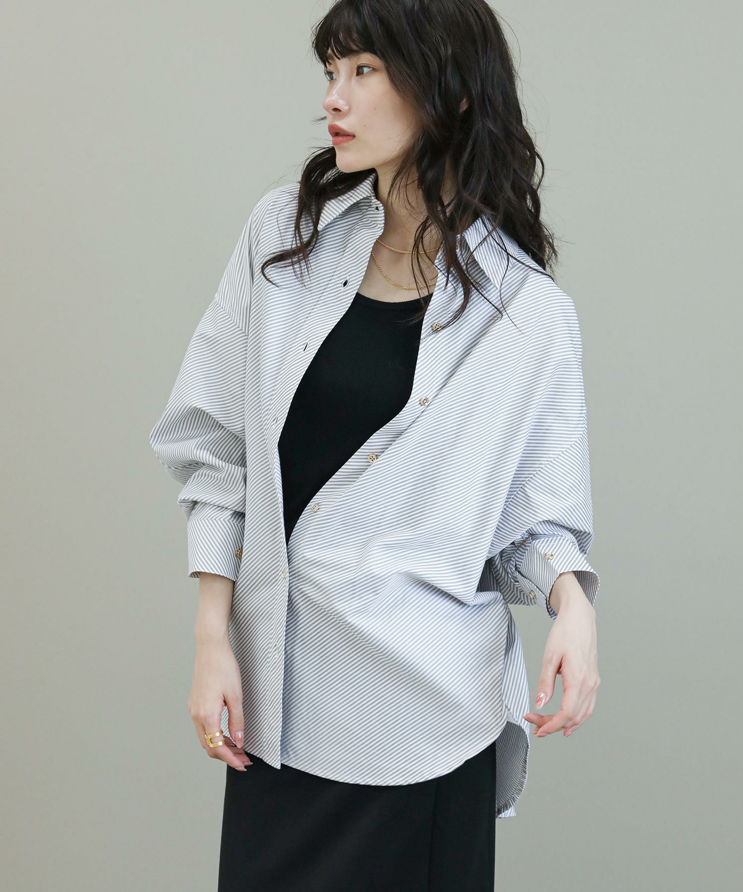 The rejoiceバイアスストライプシャツ | SEKIMIKI Online