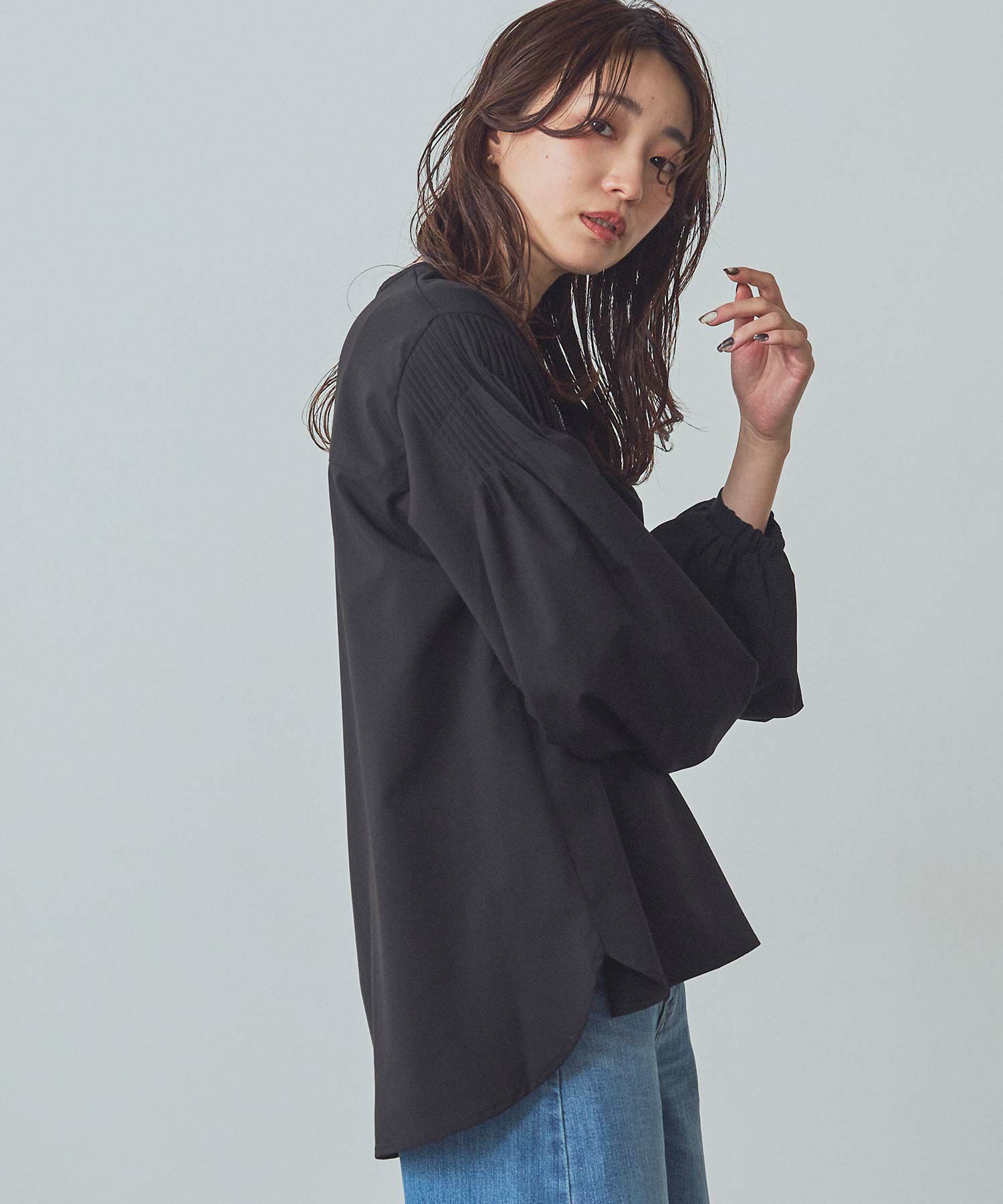 VネックシャギーベストSETトップスディテール