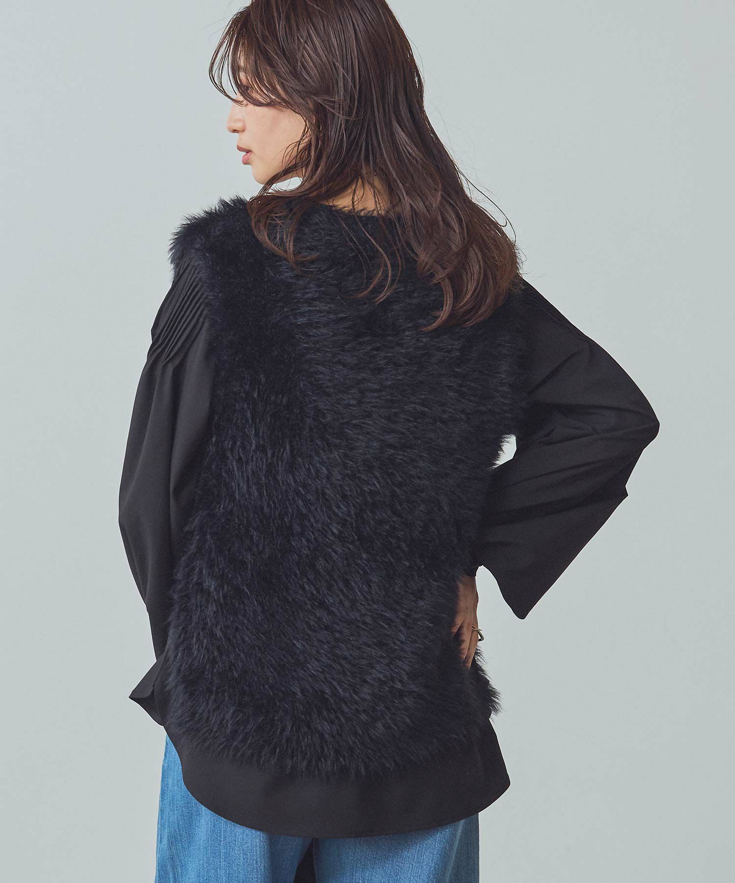 Gready BrilliantVネックシャギーベストSETトップス | SEKIMIKI Online