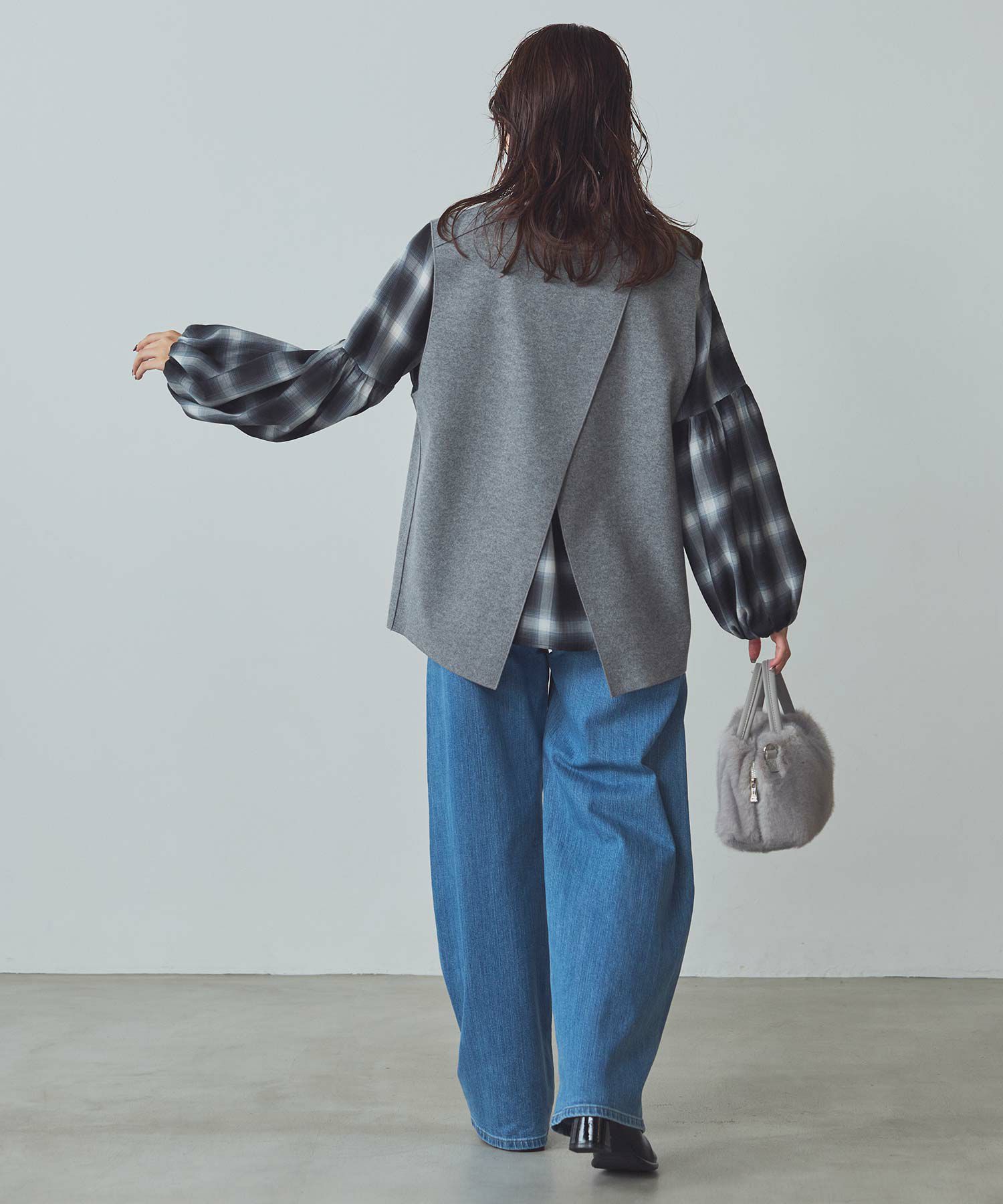 Gready Brilliantチェックボウタイパフスリーブブラウス | SEKIMIKI Online