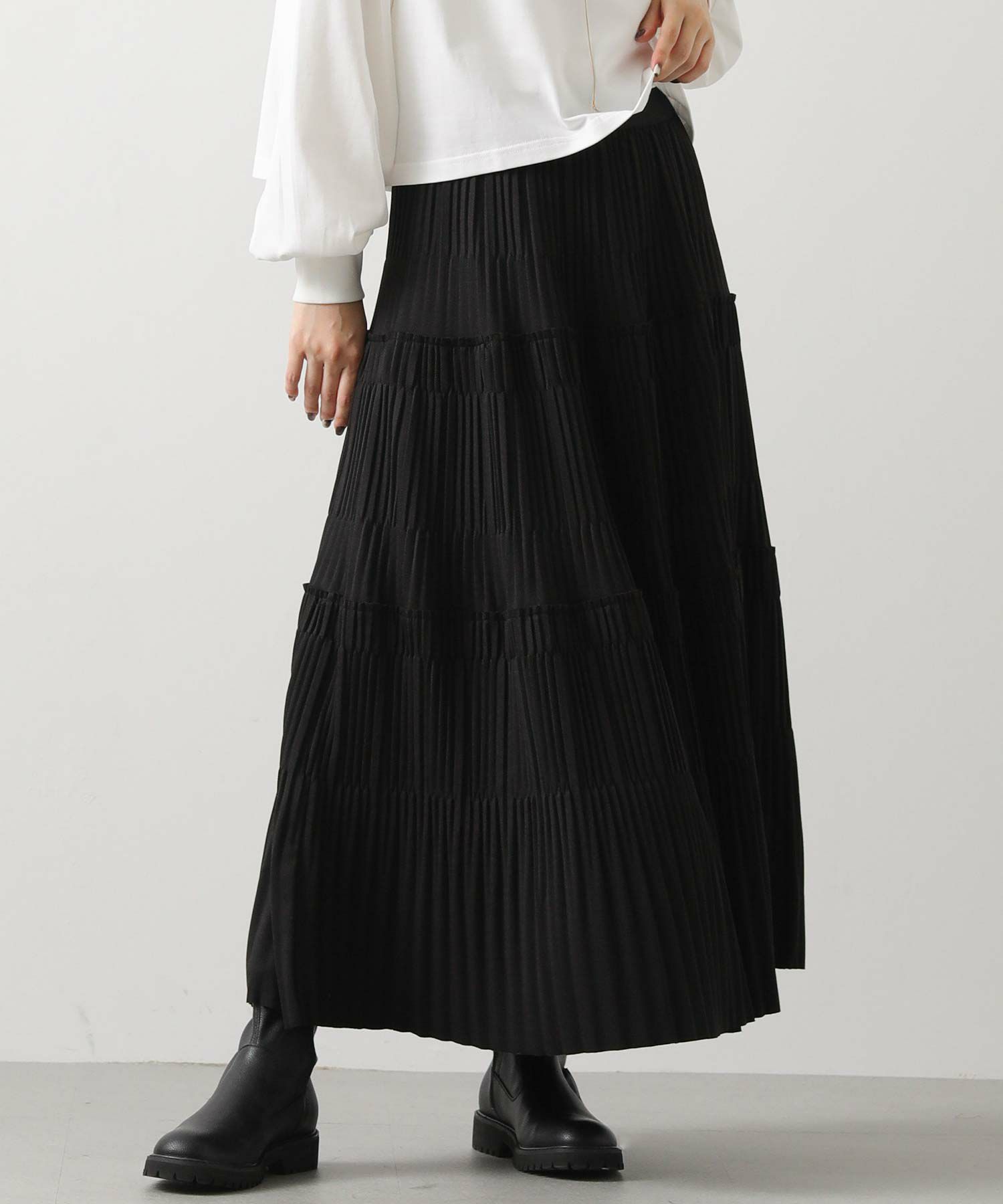Gready Brilliantカットティアードプリーツスカート | SEKIMIKI Online