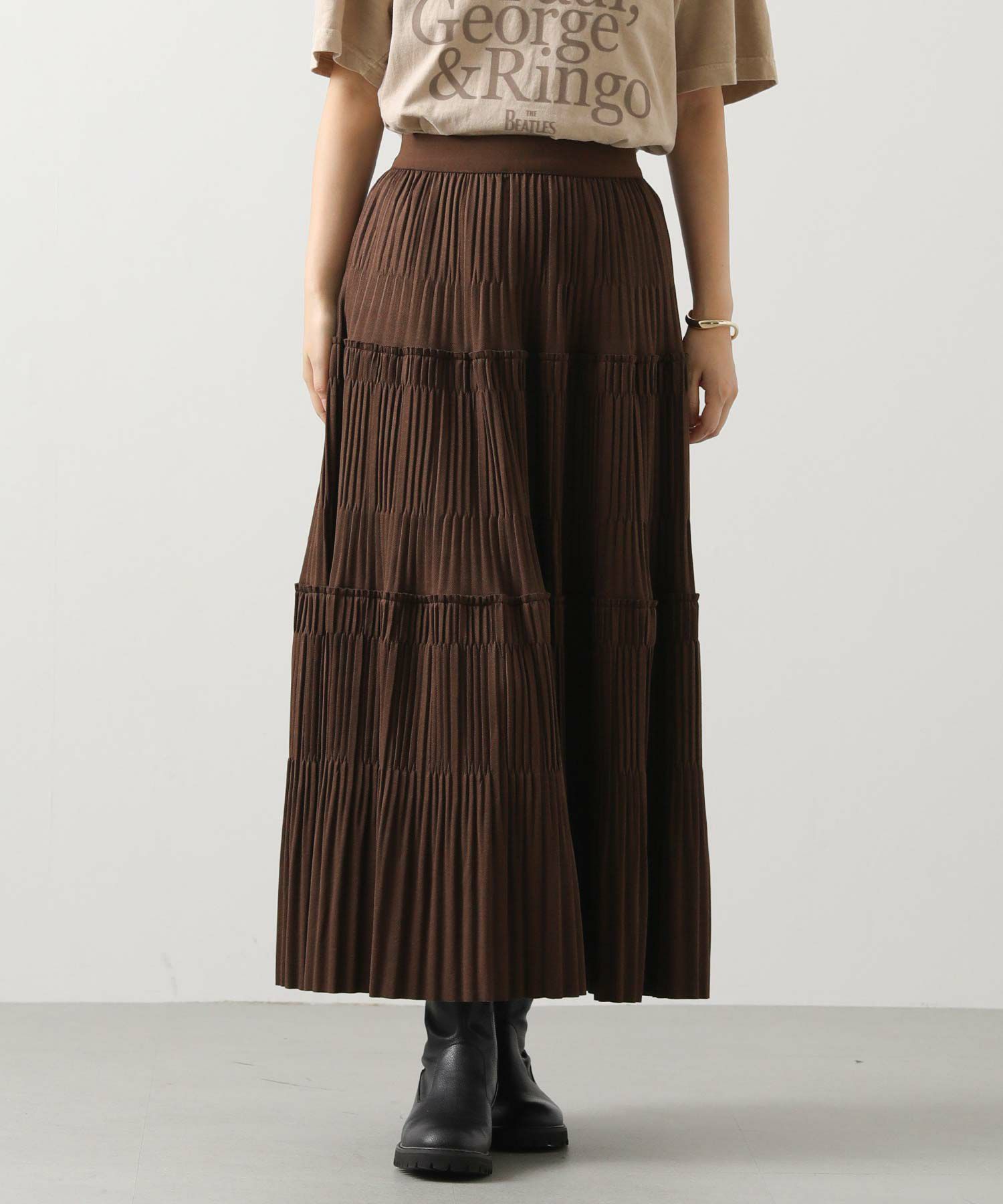 Gready Brilliantカットティアードプリーツスカート | SEKIMIKI Online