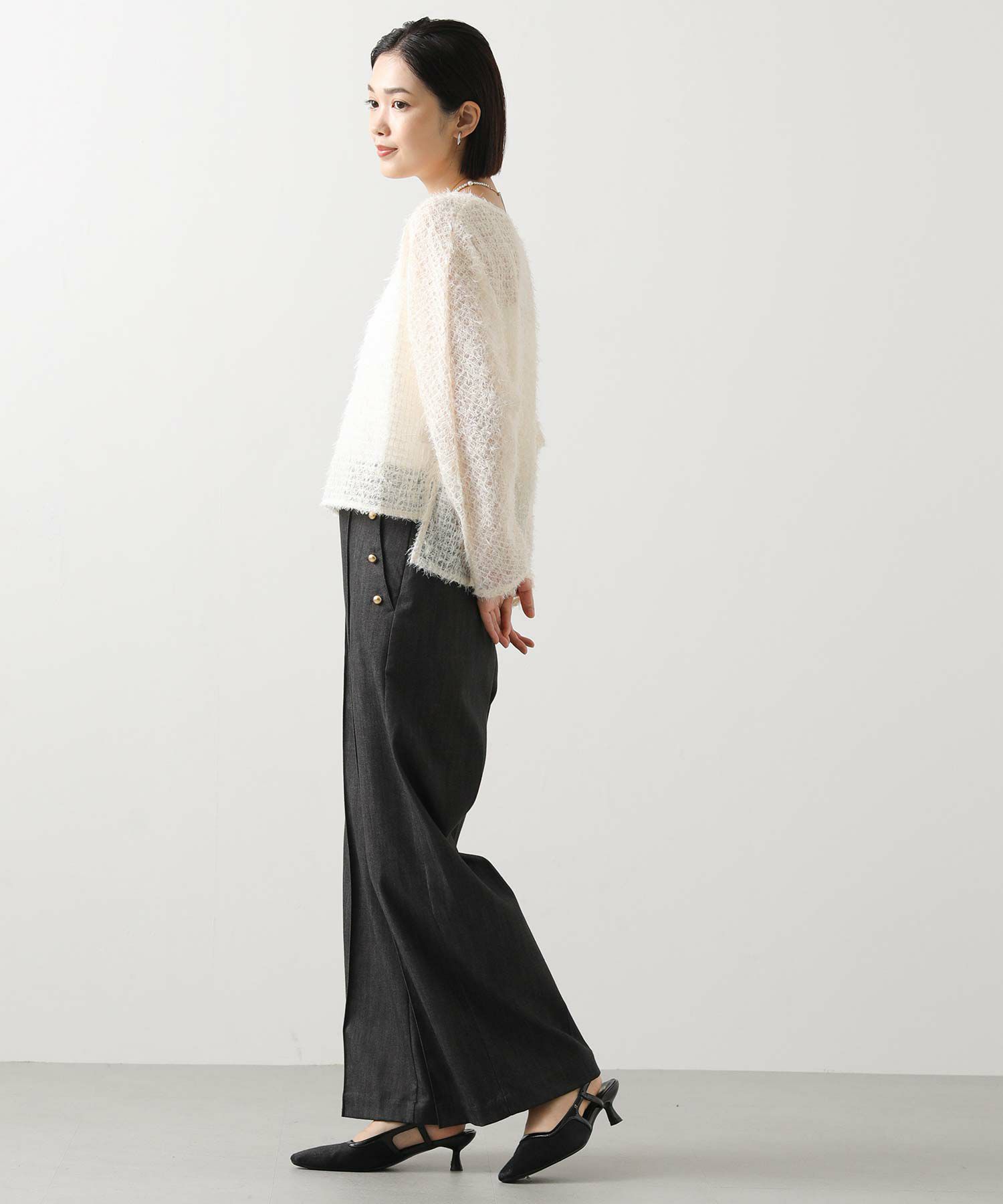 Gready Brilliantフリンジチュールドルマンブラウス | SEKIMIKI Online