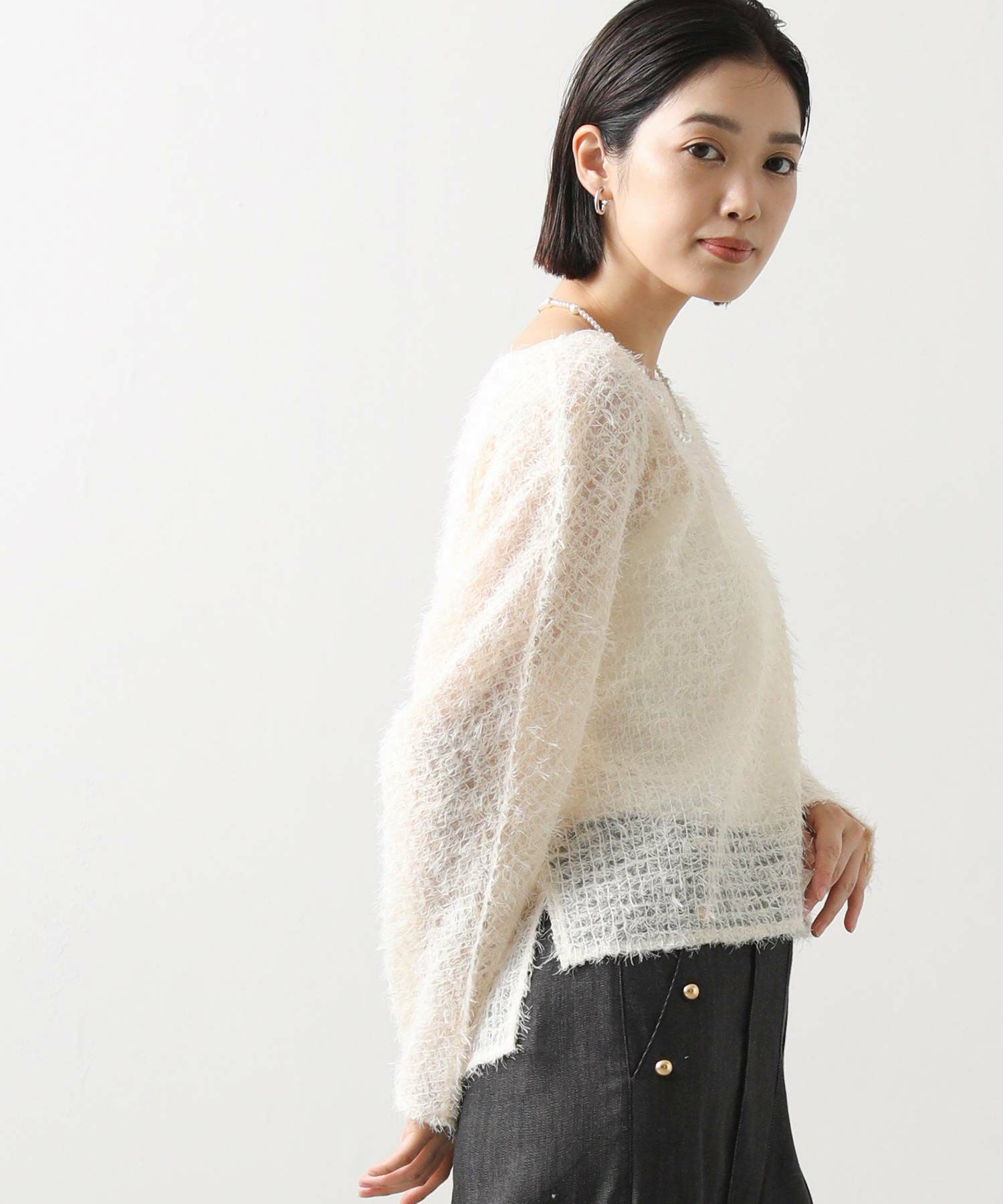 Gready Brilliantフリンジチュールドルマンブラウス | SEKIMIKI Online