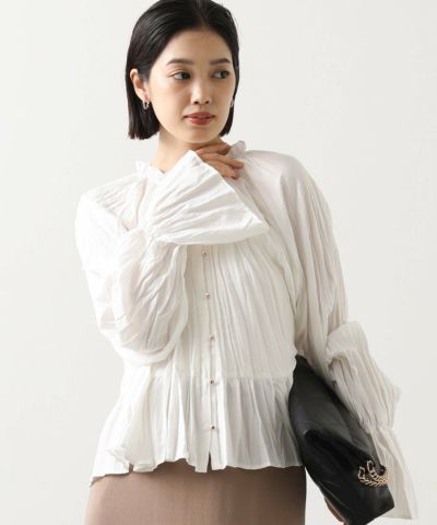 【MACHATT】 美品 キルティングブラウス RNA ブラウス シャツ B2773 デザインキューバシャツ レディース