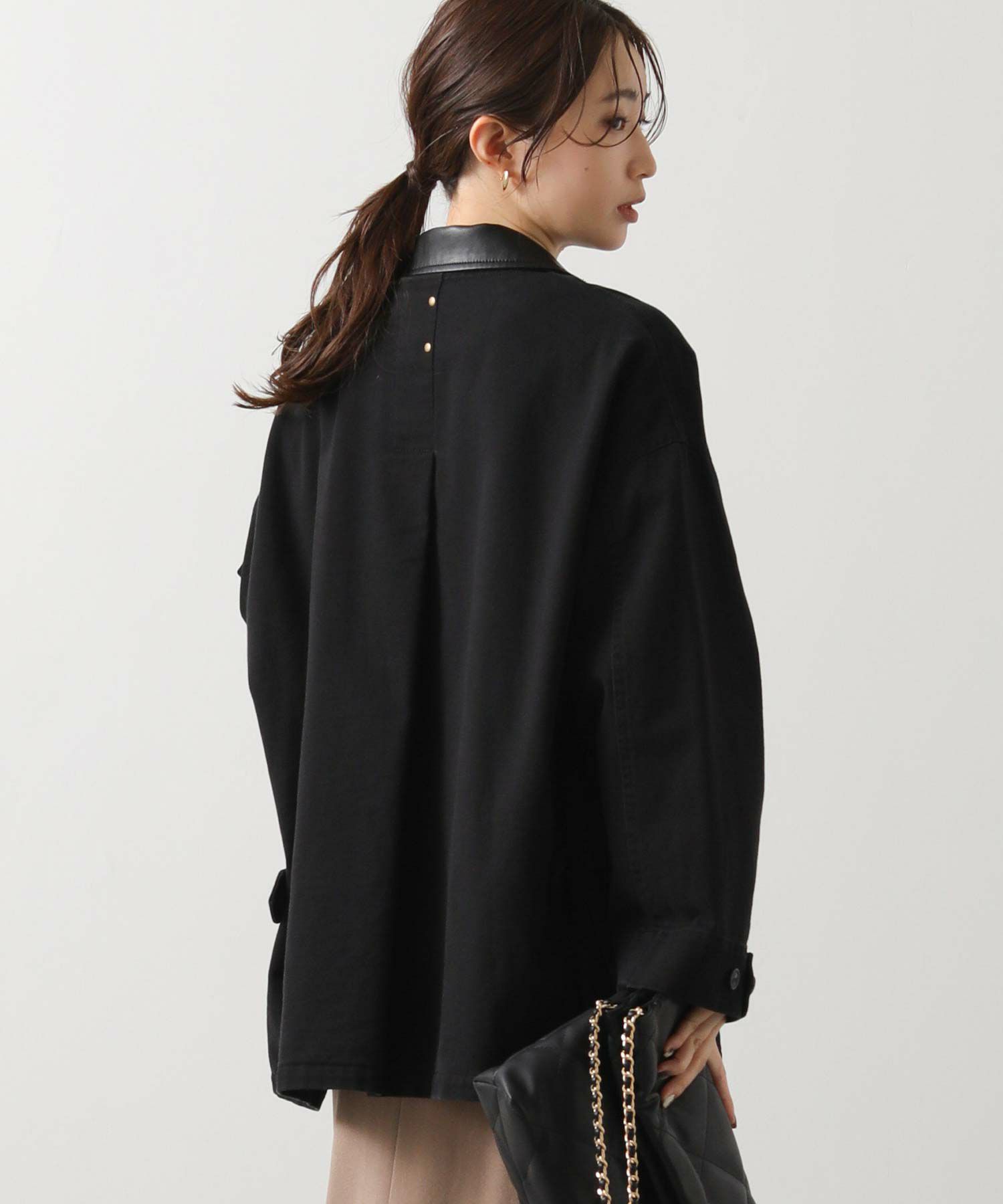 Gready Brilliant【竹下 玲奈select item】レザー衿付ツイルジャケット