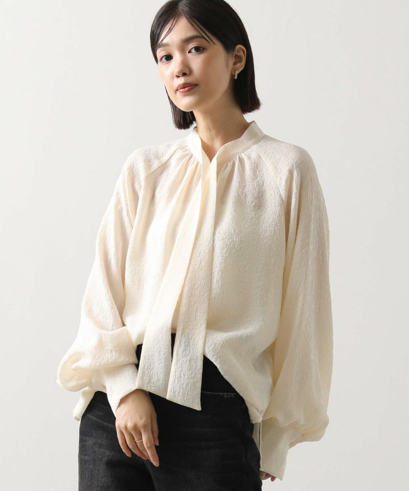 Gready Brilliants.LUシアー花ジャガードボウタイブラウス