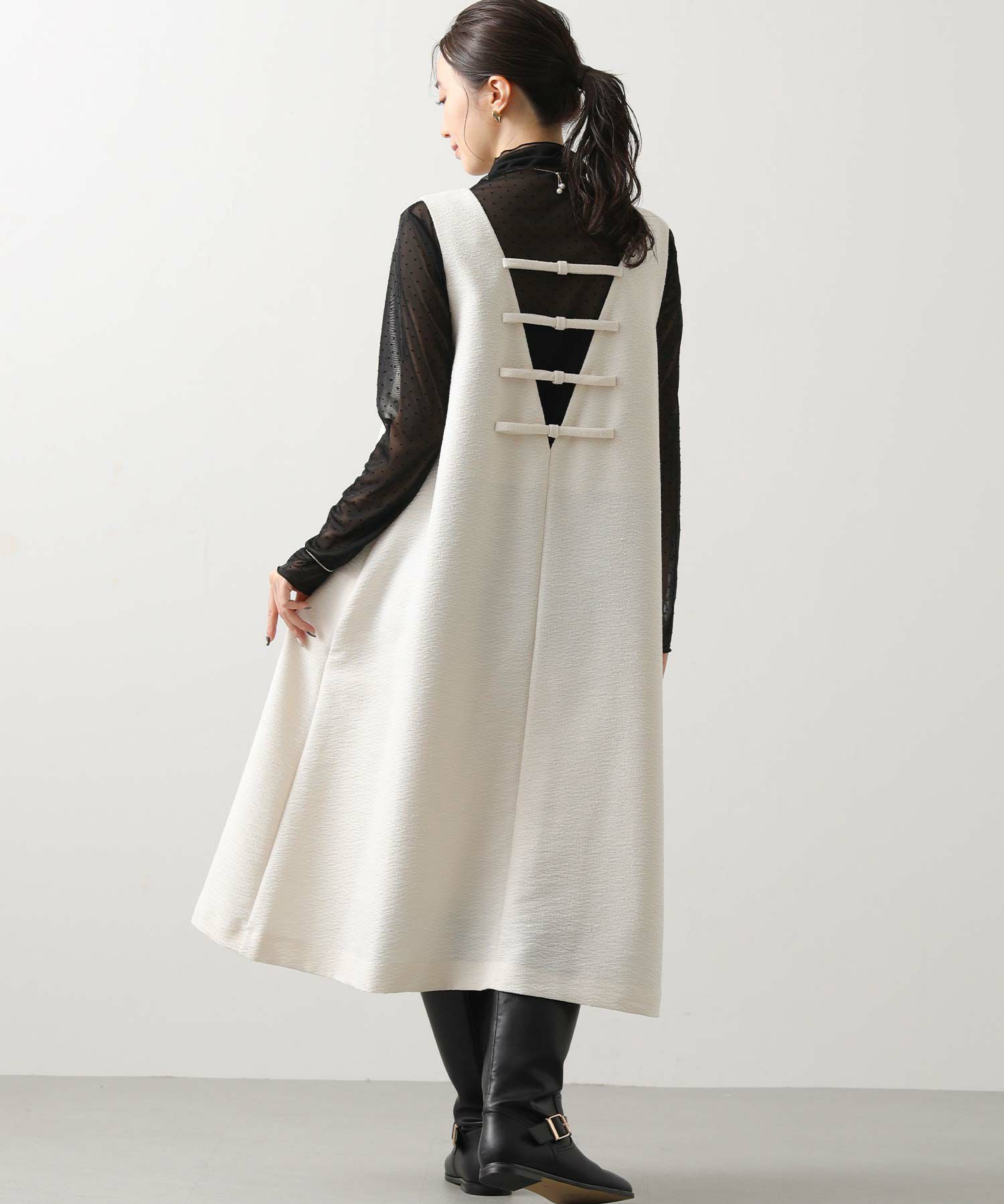 Gready Brilliants.LUツイードVネックジャンスカ | SEKIMIKI Online