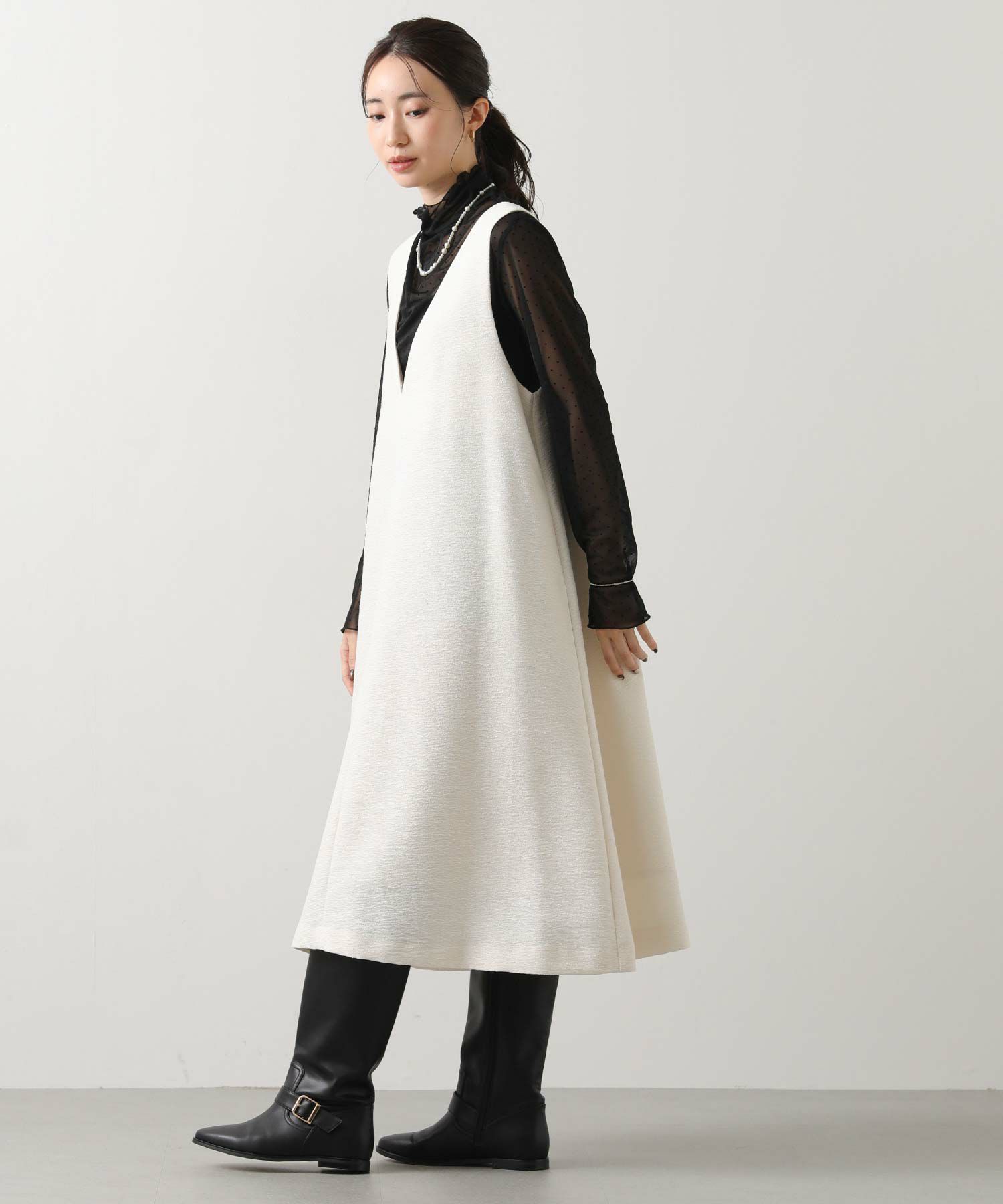 Gready Brilliants.LUツイードVネックジャンスカ | SEKIMIKI Online