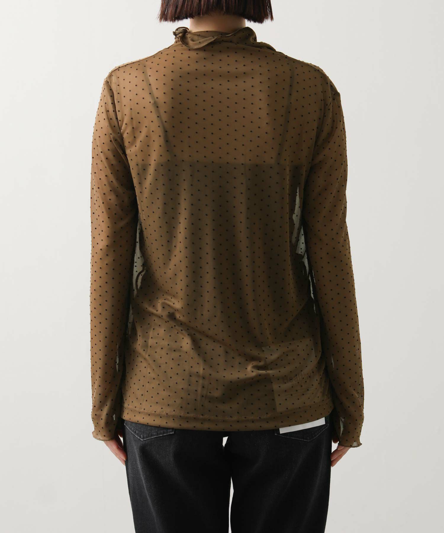 Gready BrilliantDOTフロッキータートルネックカットソー