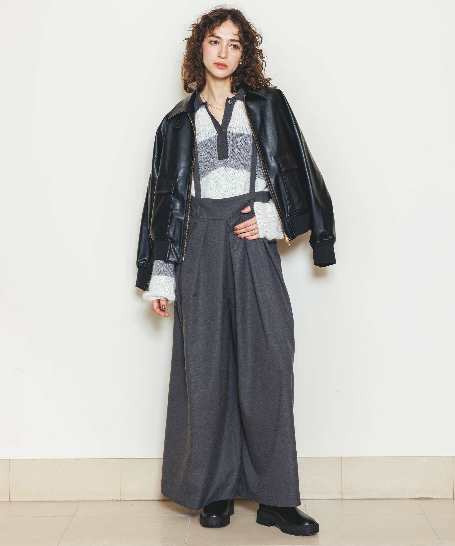 Gready Brilliant【竹下 玲奈select item】レザーステンブルゾン