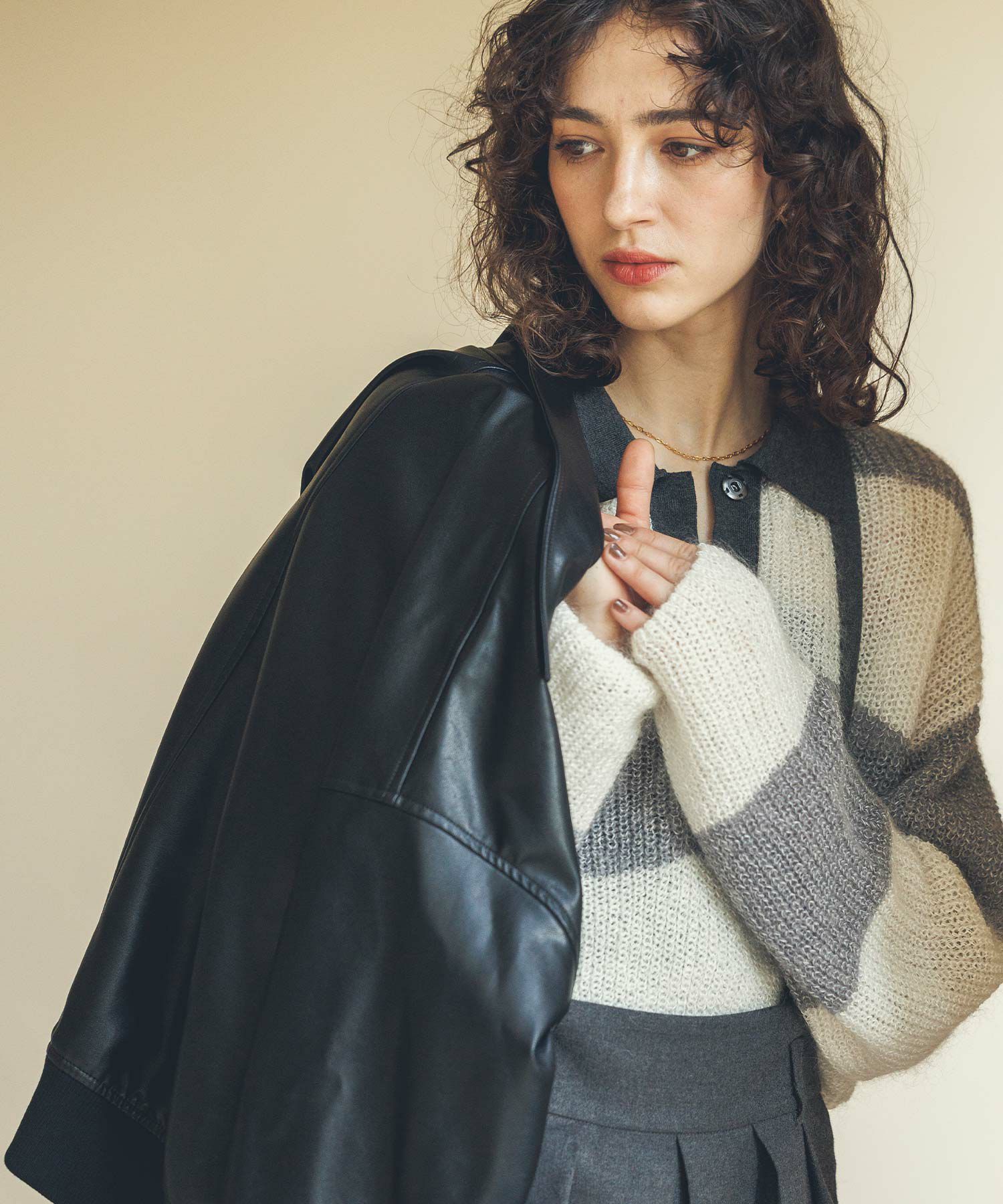 Gready Brilliant【竹下 玲奈select item】レザーステンブルゾン