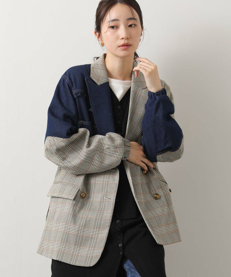 Gready BrilliantAULAデニムチェックコンビジャケット | SEKIMIKI