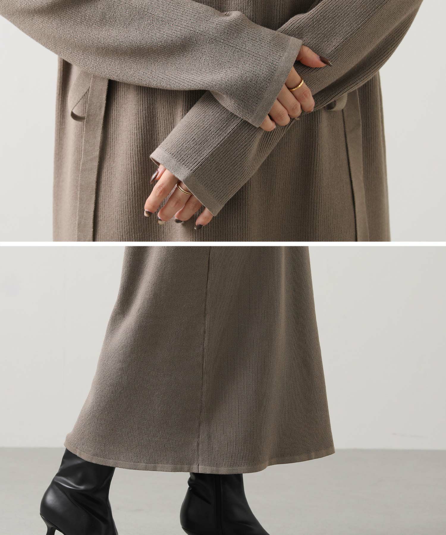 Gready BrilliantVネックリブニットワンピース | SEKIMIKI Online