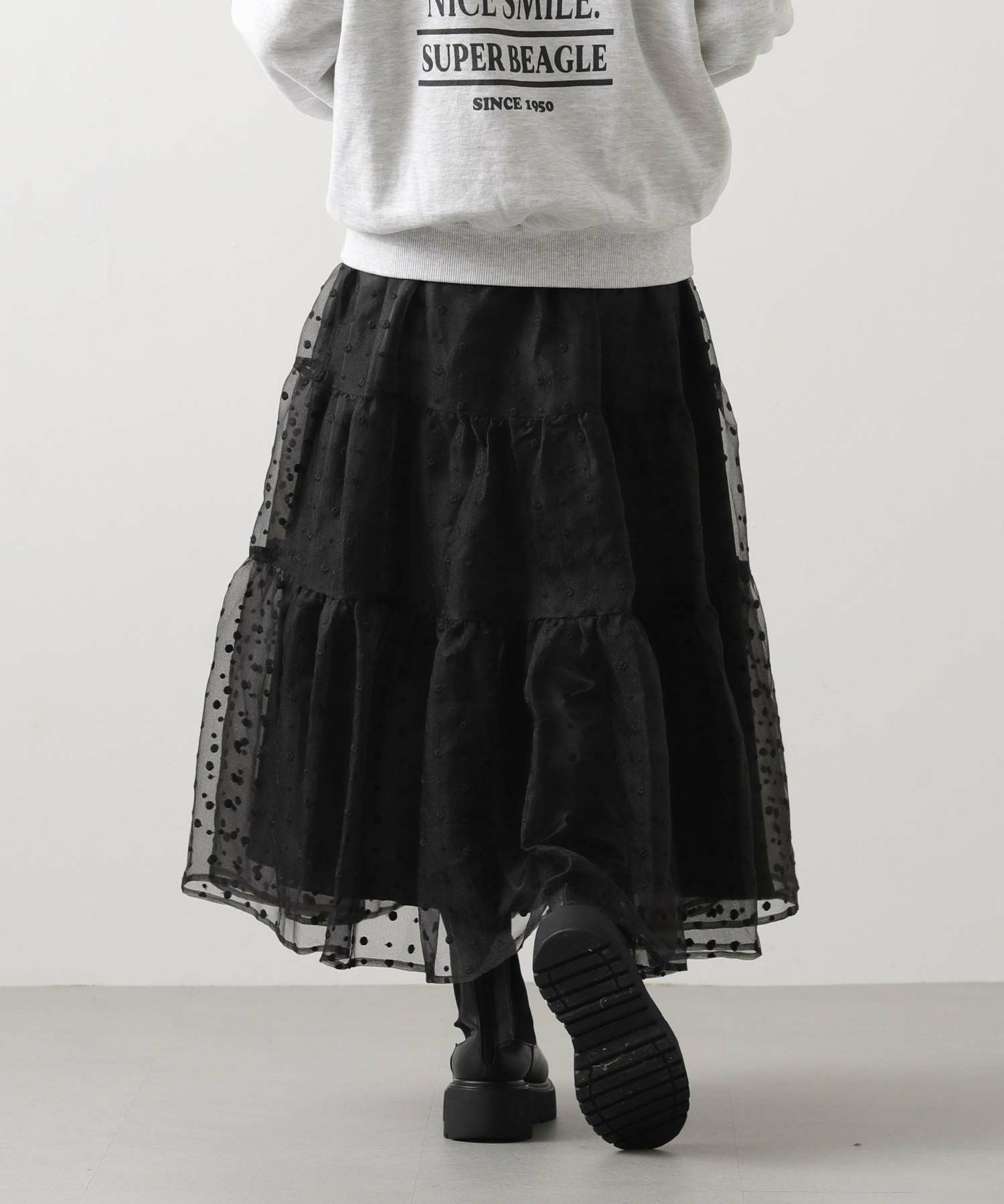 Gready Brilliants.刺繍オーガンティアードスカート | SEKIMIKI Online