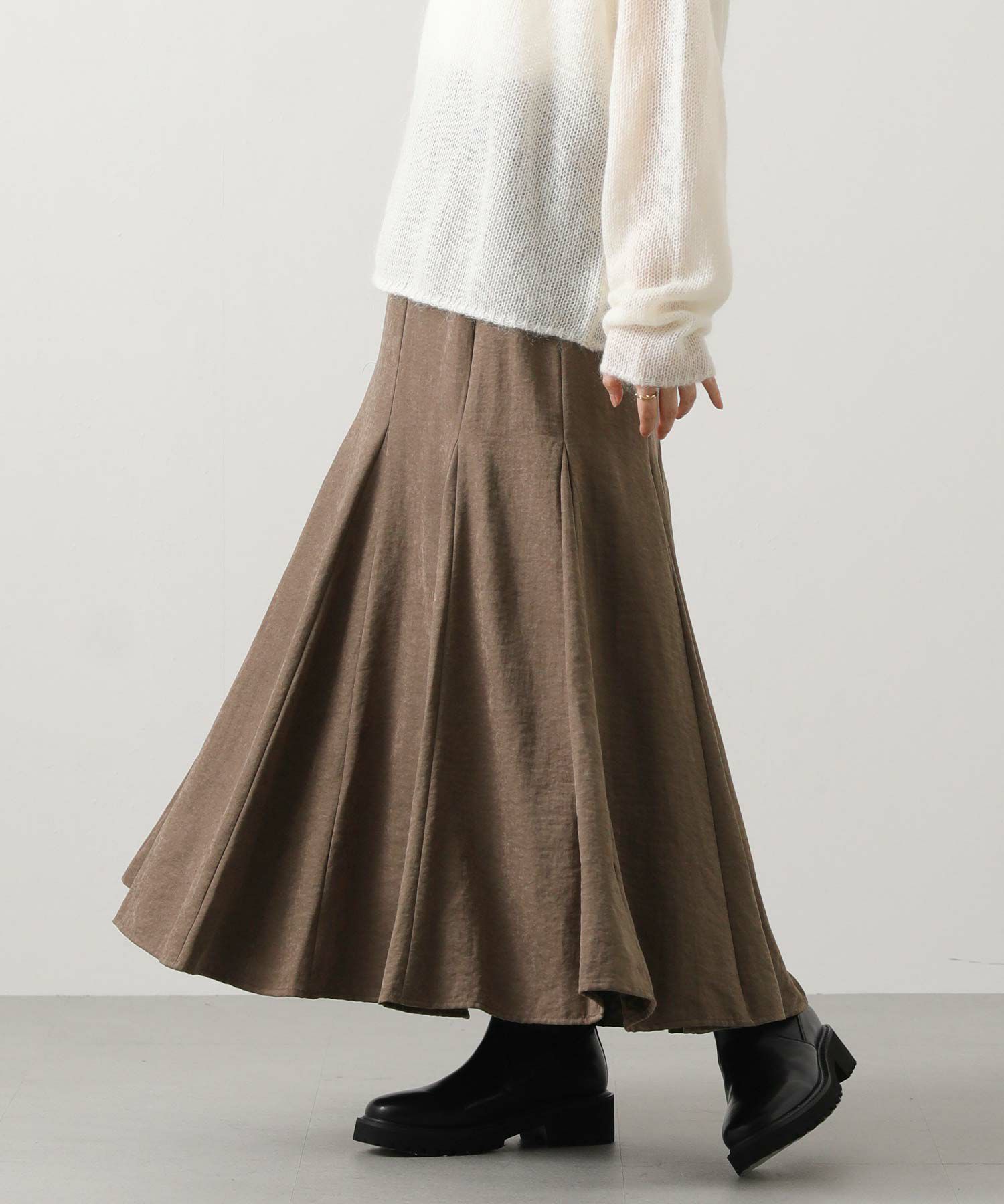 Gready Brilliant割繊ピーチフレアロングスカート | SEKIMIKI Online