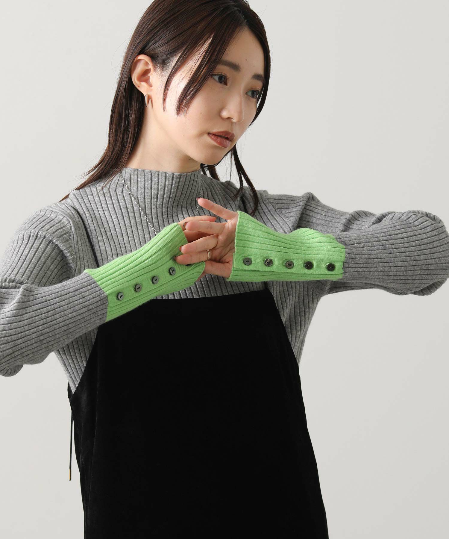 Gready Brilliant【竹下 玲奈select item】リブボトルネック袖バイ