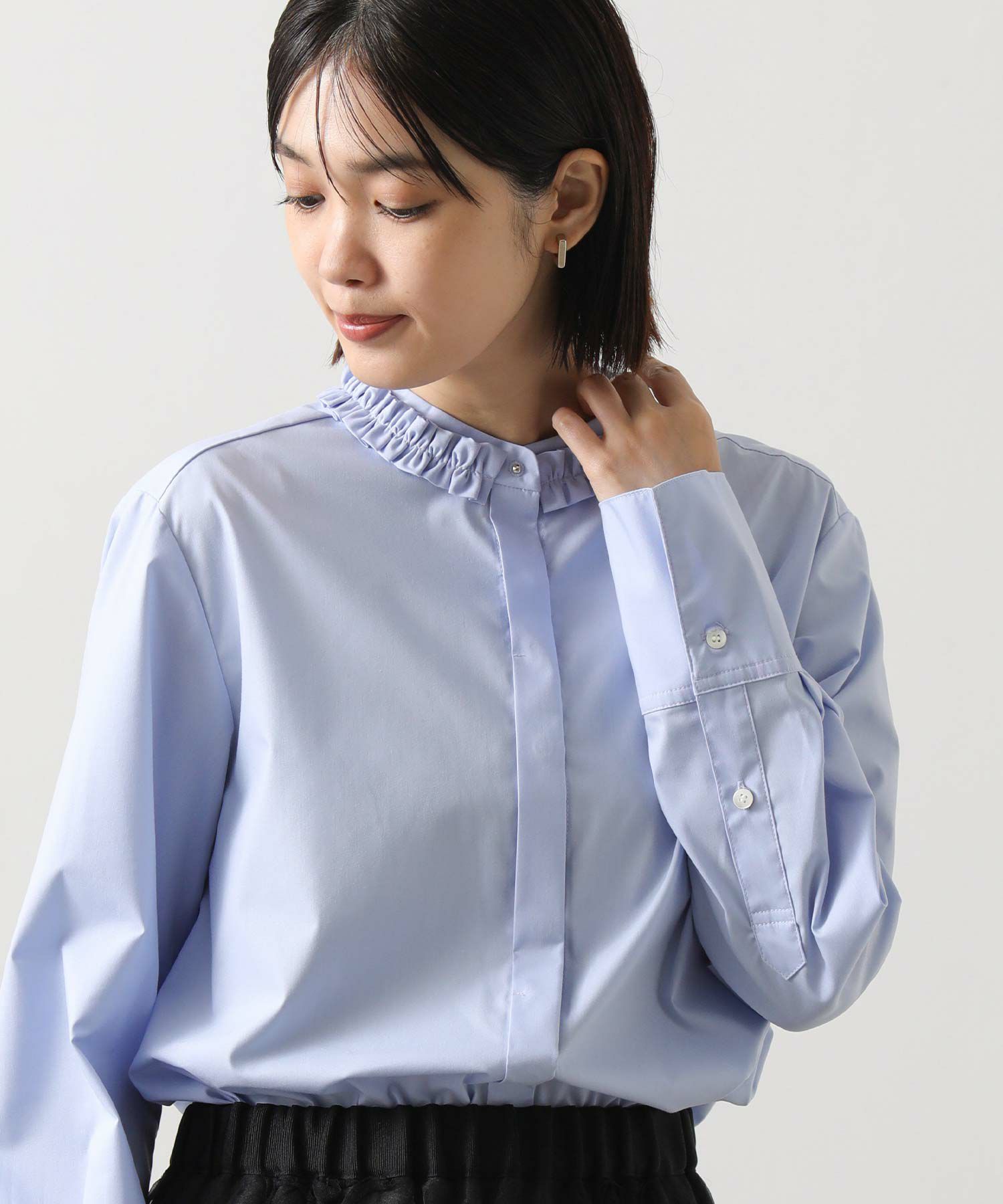 極美品♡ Gready Brilliant ストライプベロア配色フリルブラウス 極美品♡ Gready Brilliant ストライプベロア配色フリルブラウス