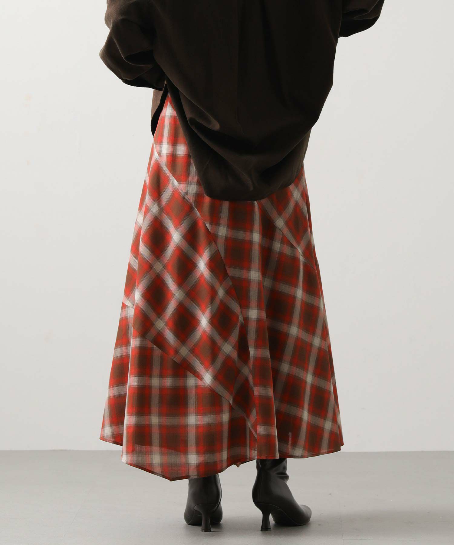 Gready Brilliantチェック切り替えマキシスカート | SEKIMIKI Online