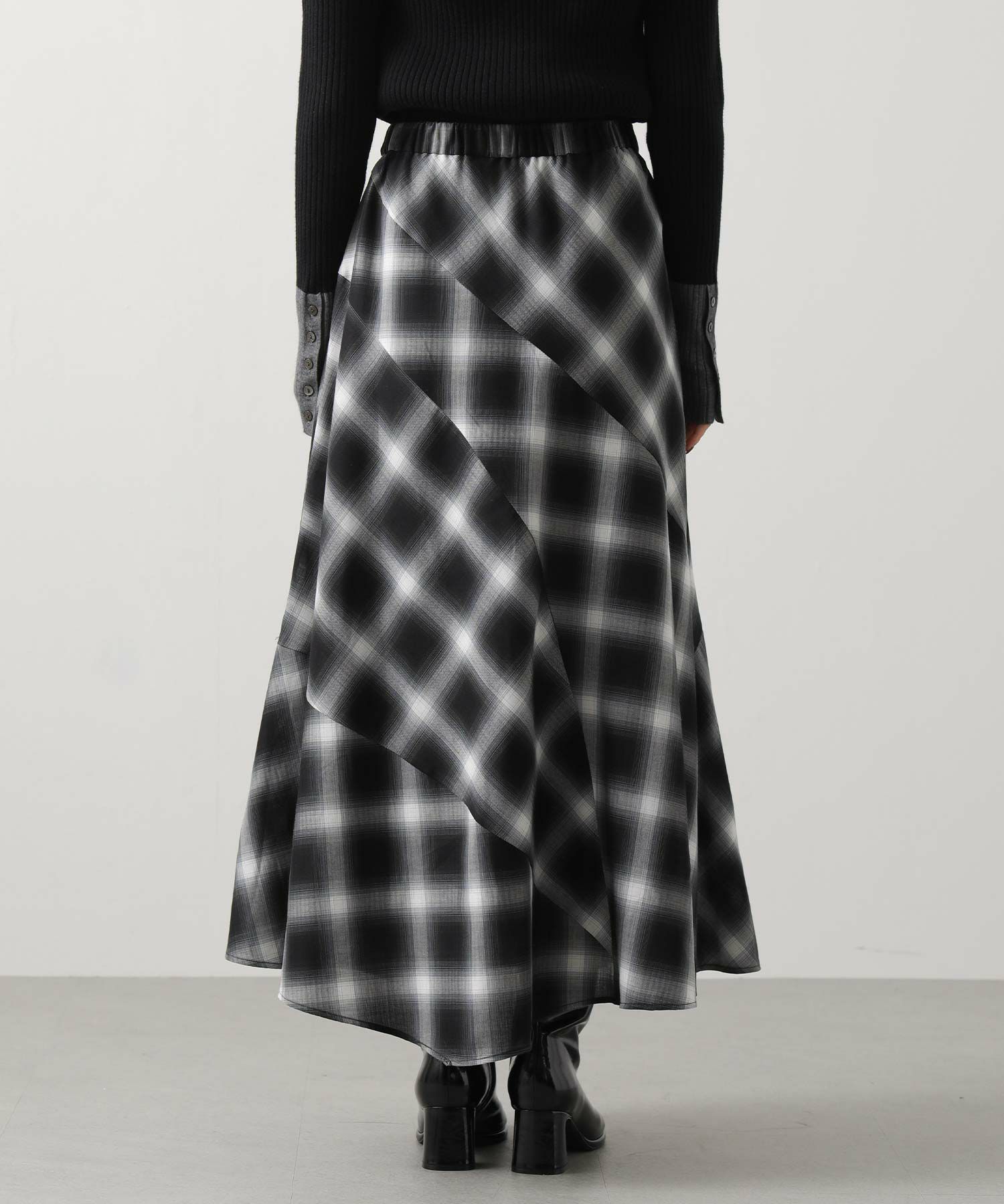 Gready Brilliantチェック切り替えマキシスカート | SEKIMIKI Online