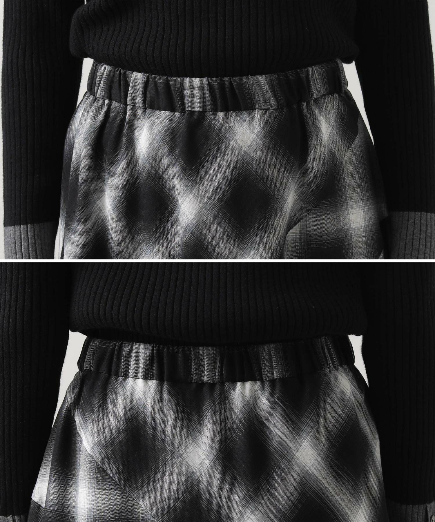 Gready Brilliantチェック切り替えマキシスカート | SEKIMIKI Online