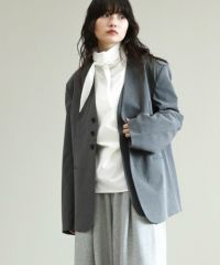 Gready Brilliants.シアー金釦ノーカラージャケット | SEKIMIKI Online