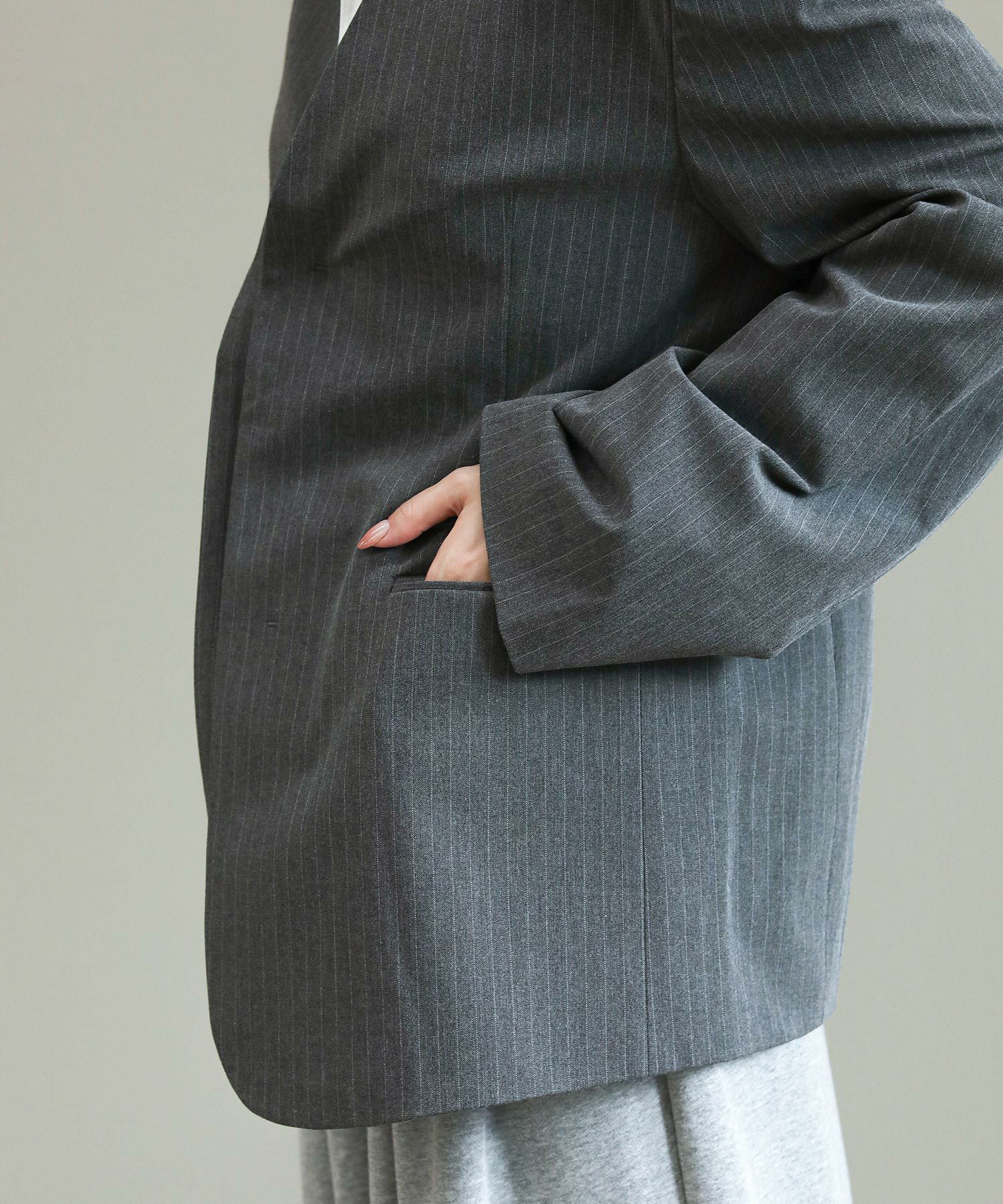 ⭐︎新品⭐︎ anuke カラーレスオーバージャケット ànuke - 【25AW】Collarless Over Jacket / カラーレスオーバー