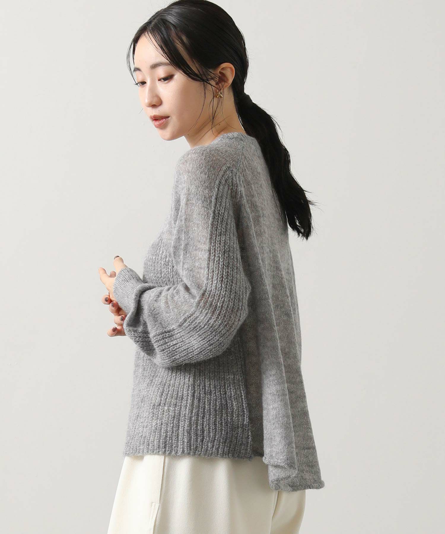 Gready Brilliants.モヘア混ビスチェ片畦柄ニット | SEKIMIKI Online