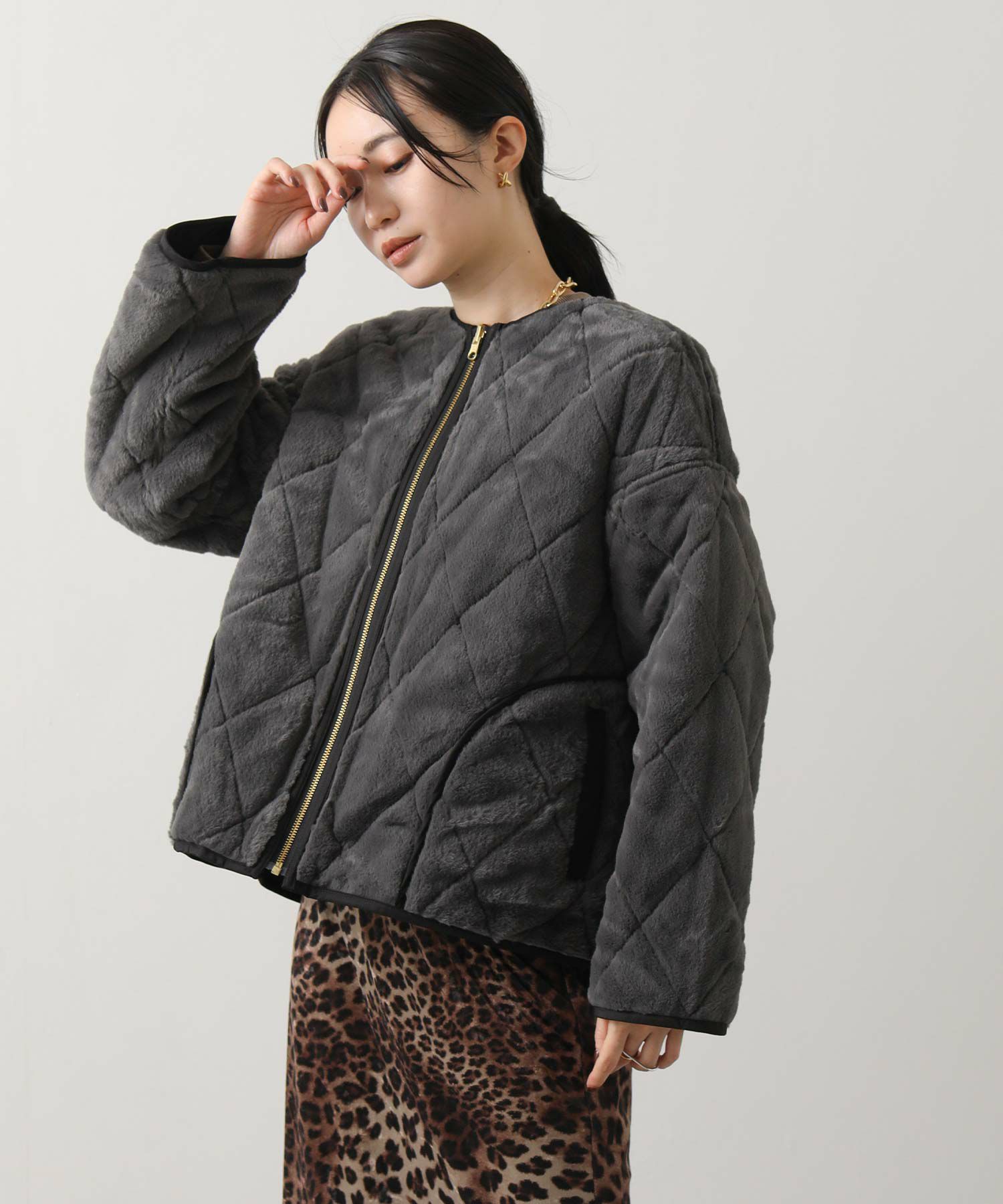 Gready Brilliantエコファーキルトリバーシブルジャケット | SEKIMIKI