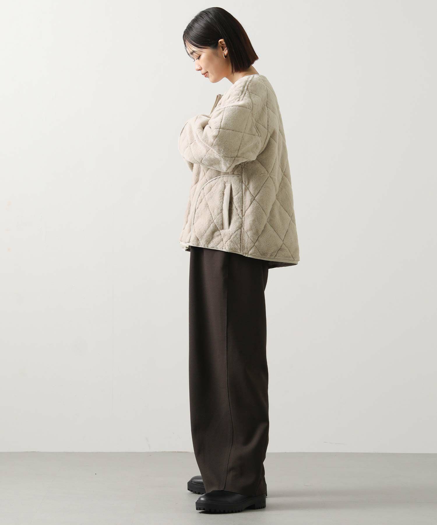 今季 GreadyBrilliant エコファーキルトリバーシブルジャケット Gready Brilliantエコファーキルトリバーシブルジャケット | SEKIMIKI