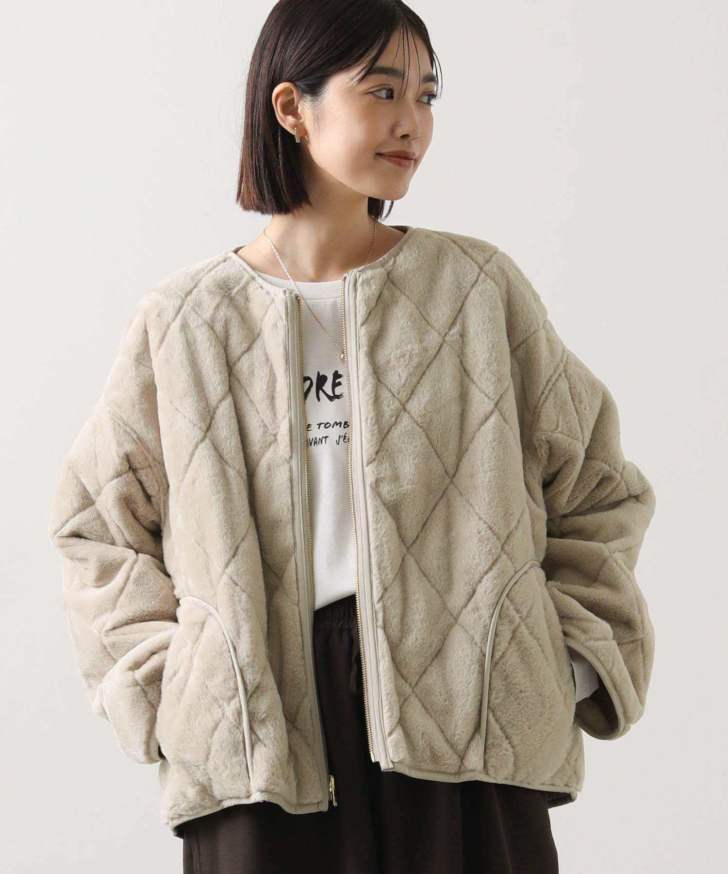 Gready Brilliantエコファーキルトリバーシブルジャケット | SEKIMIKI