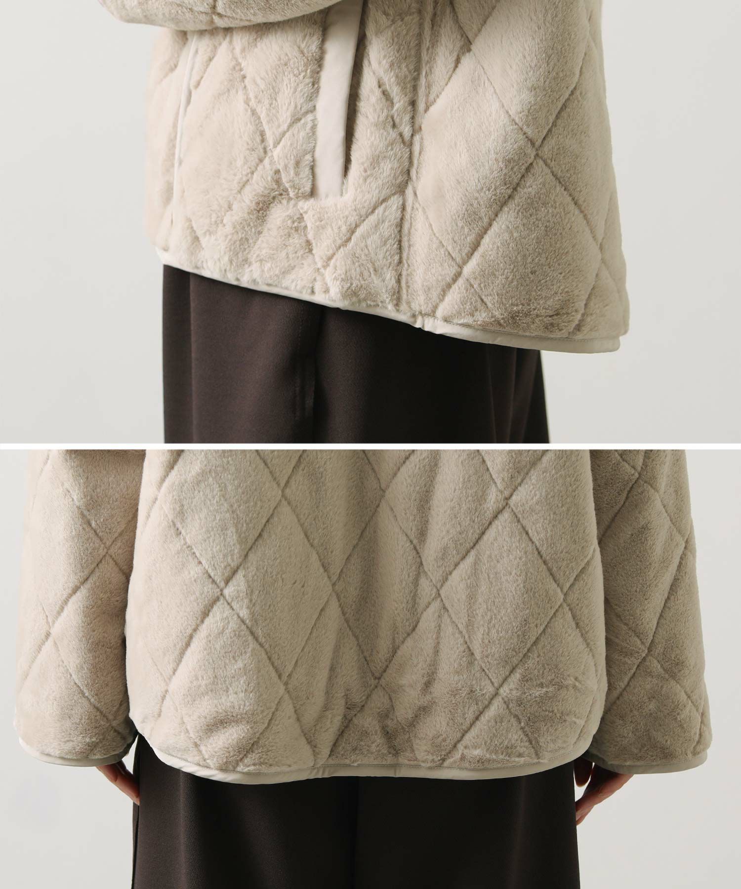 Gready Brilliantエコファーキルトリバーシブルジャケット | SEKIMIKI