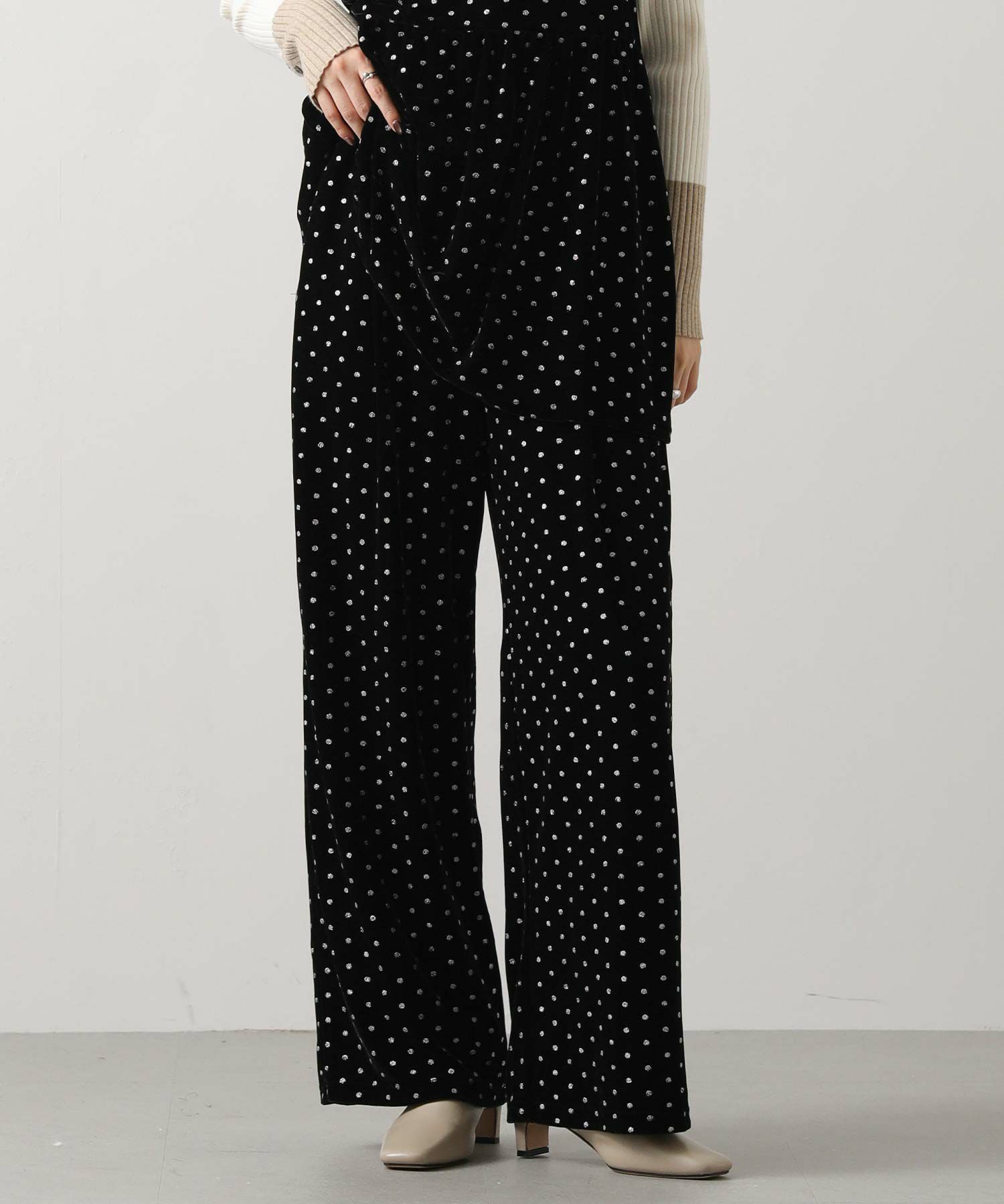 Gready BrilliantラメDOTベロアワイドパンツ | SEKIMIKI Online