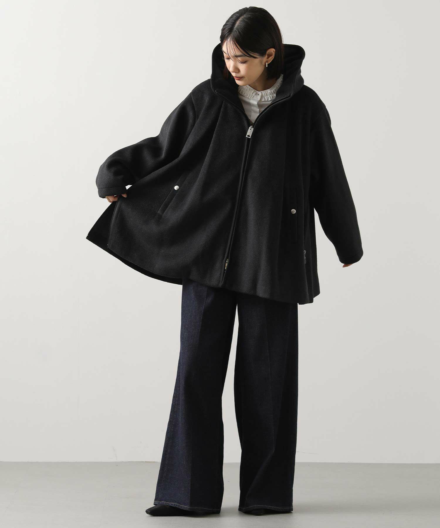 Gready Brilliantビーバーフードポンチョコート | SEKIMIKI Online